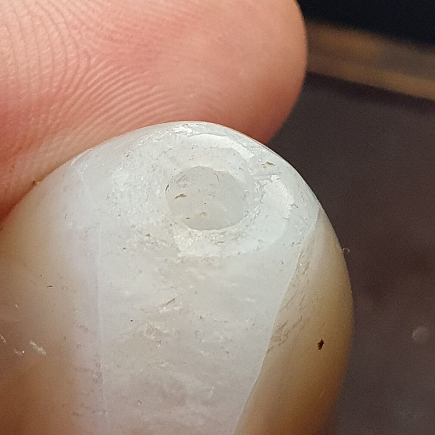 Uralte Achatperle, kristallisierter Himalaya-Achat, große Perle, 42 mm