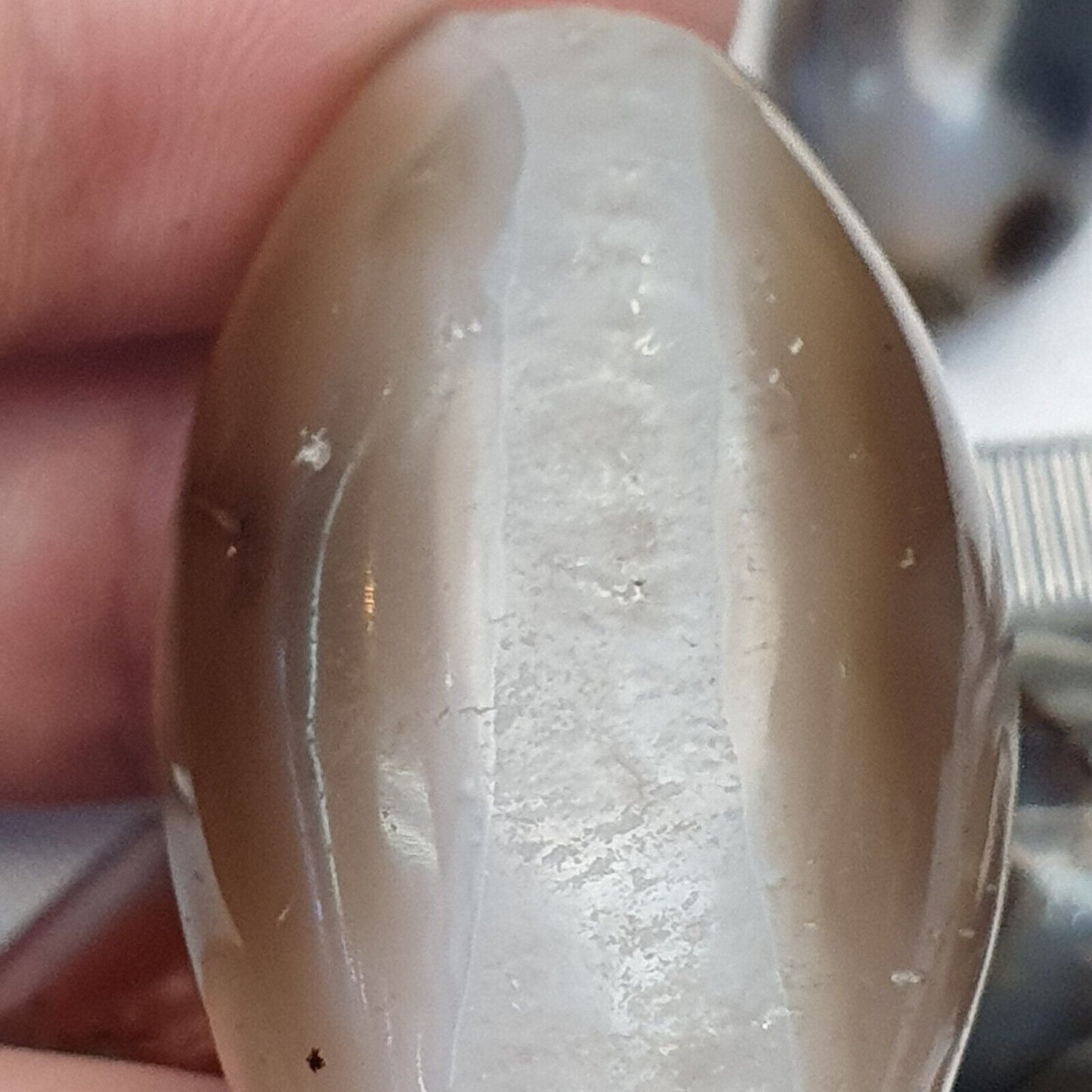 Uralte Achatperle, kristallisierter Himalaya-Achat, große Perle, 42 mm