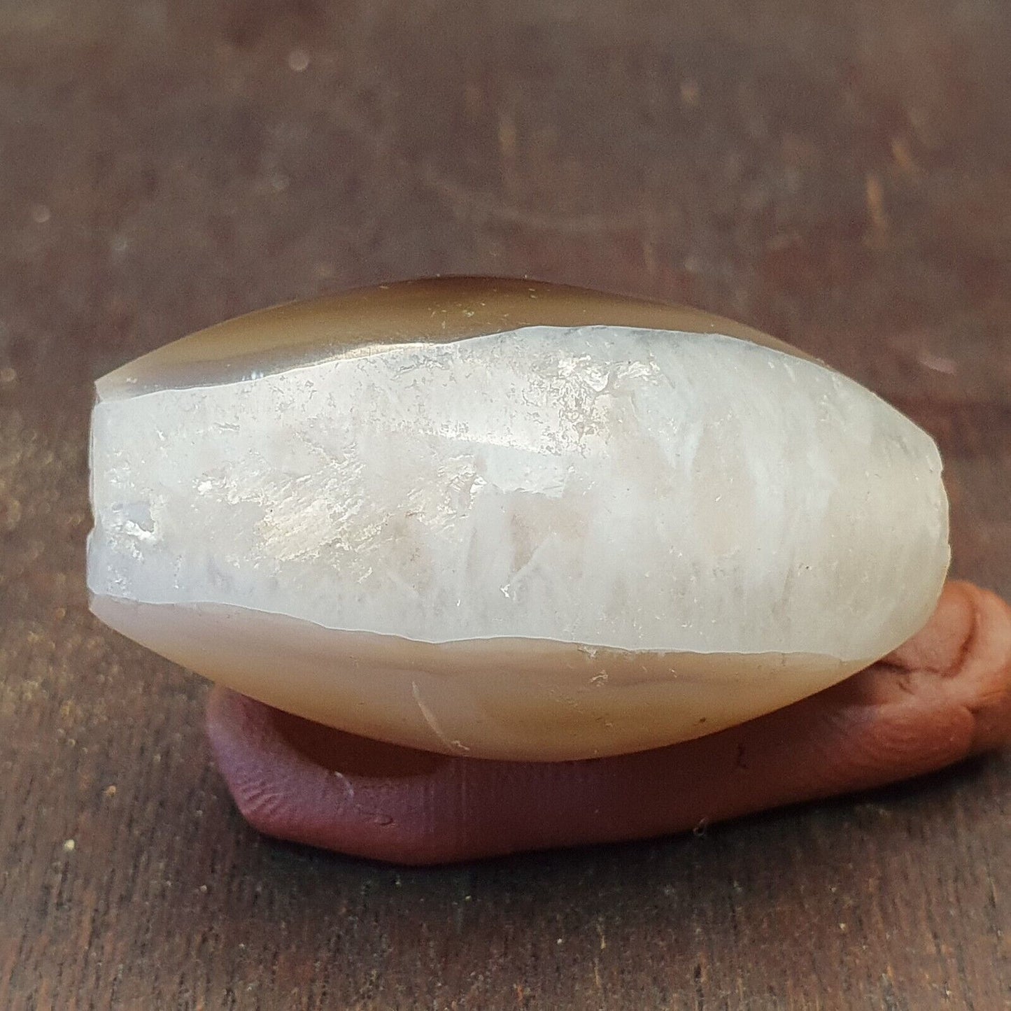Uralte Achatperle, kristallisierter Himalaya-Achat, große Perle, 42 mm