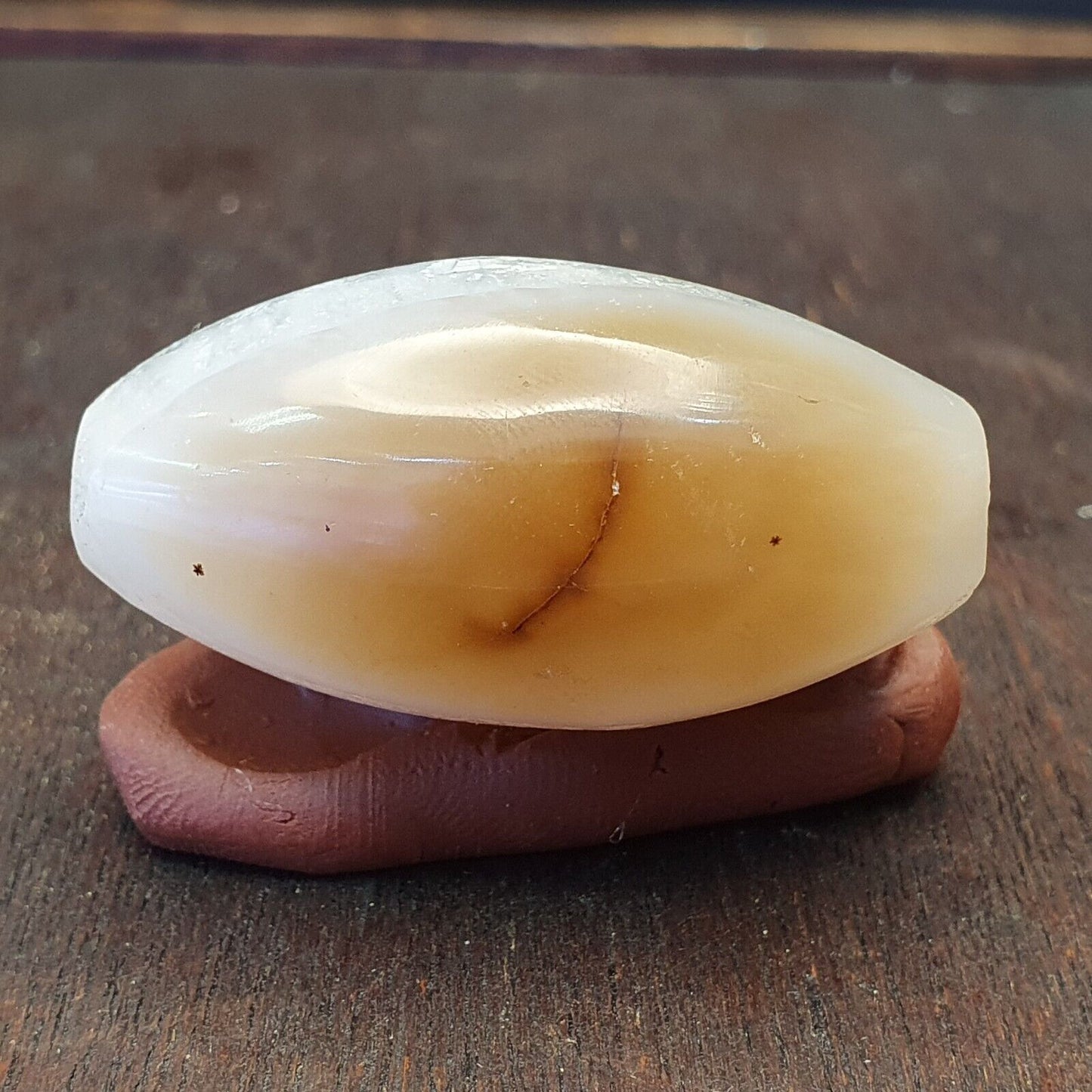 Uralte Achatperle, kristallisierter Himalaya-Achat, große Perle, 42 mm