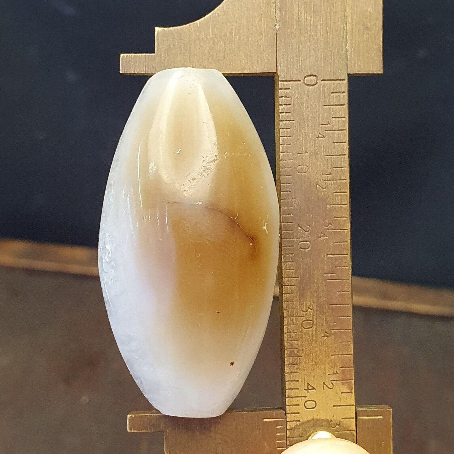 Uralte Achatperle, kristallisierter Himalaya-Achat, große Perle, 42 mm