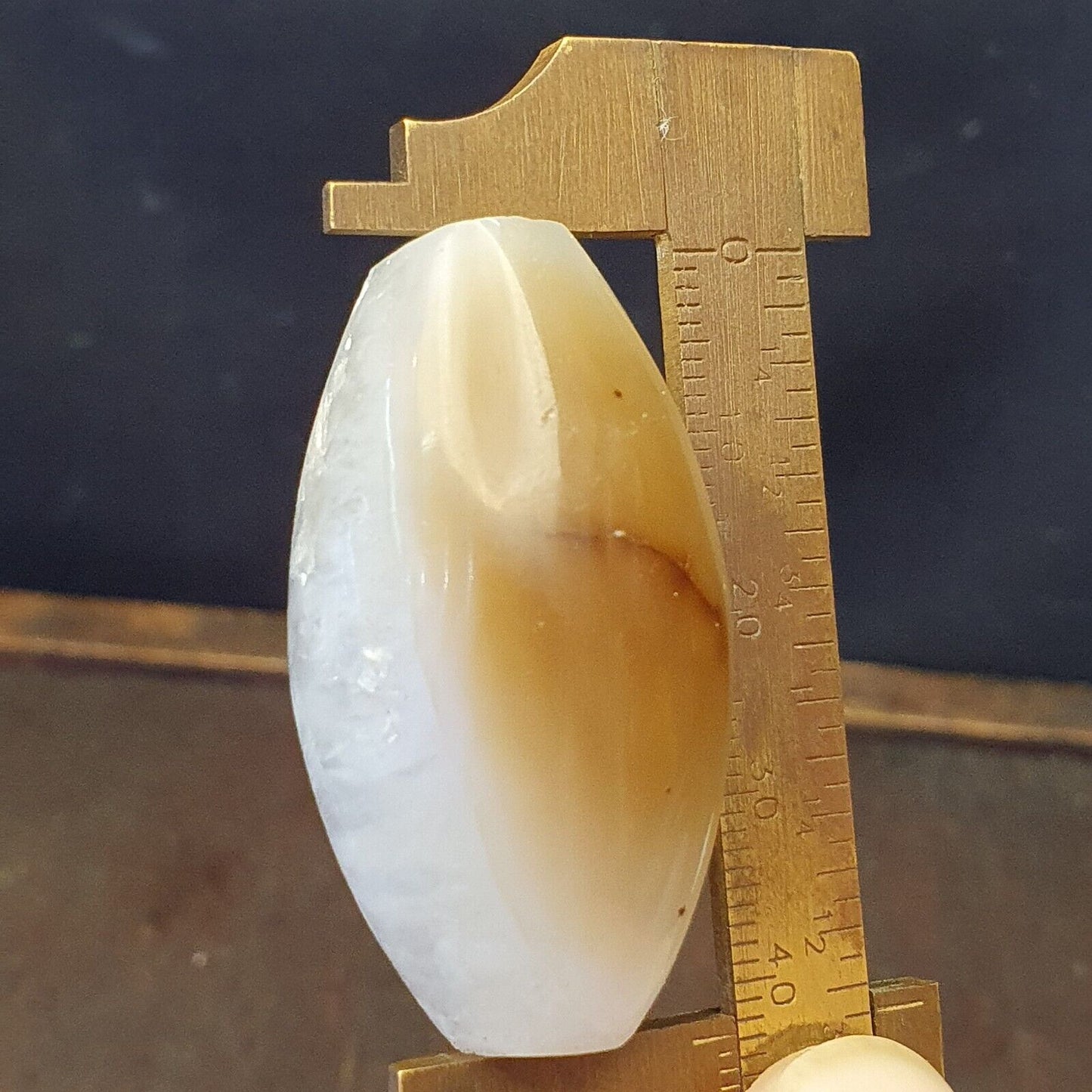Uralte Achatperle, kristallisierter Himalaya-Achat, große Perle, 42 mm