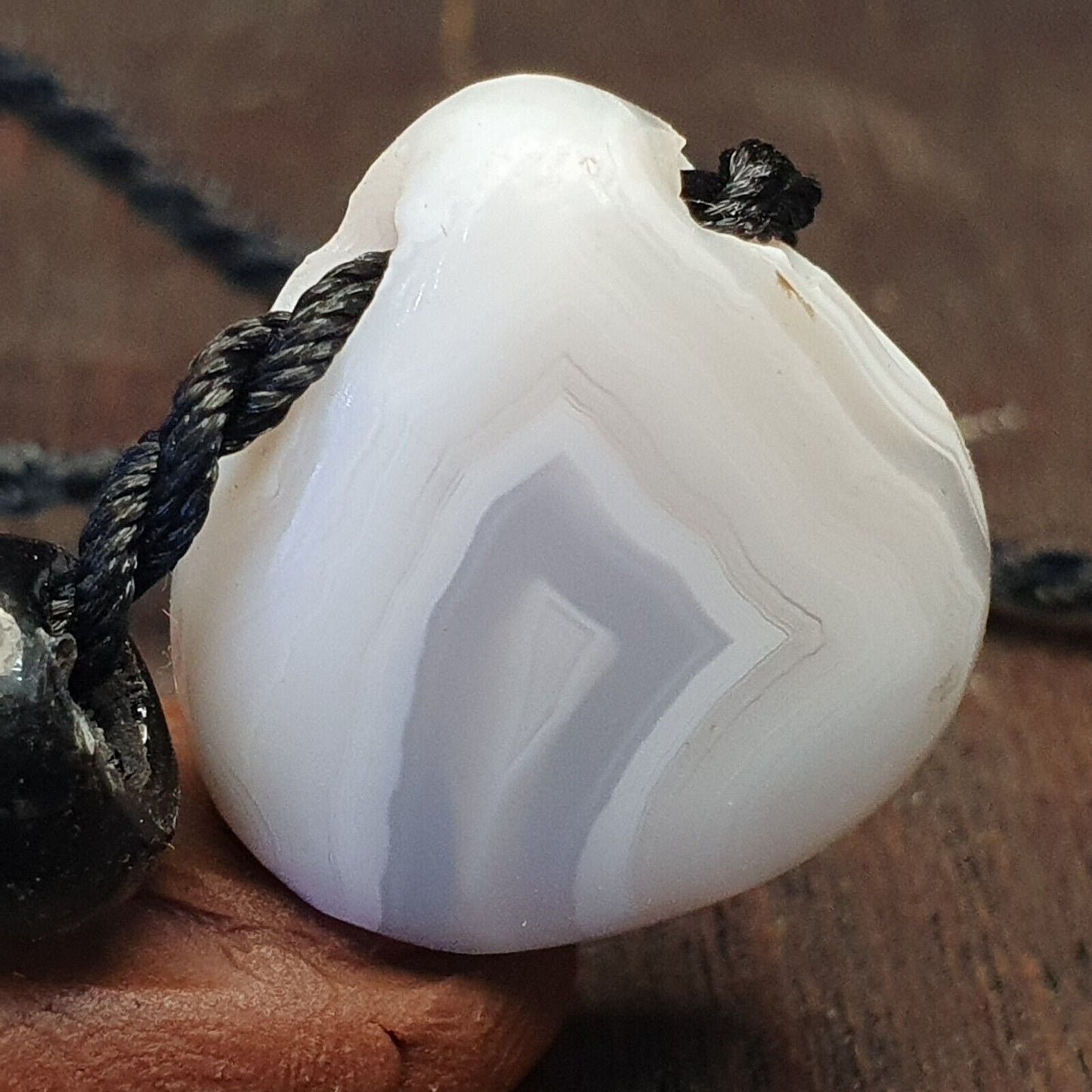 3 Stück antike alte Himalaya-blaue Spitzen-Chalcedon-Achatperlen