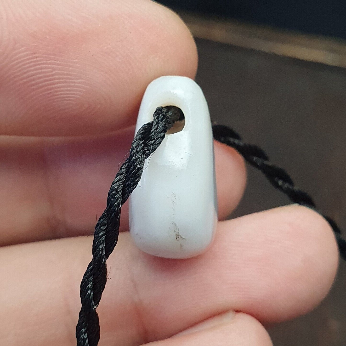 3 Stück antike alte Himalaya-blaue Spitzen-Chalcedon-Achatperlen