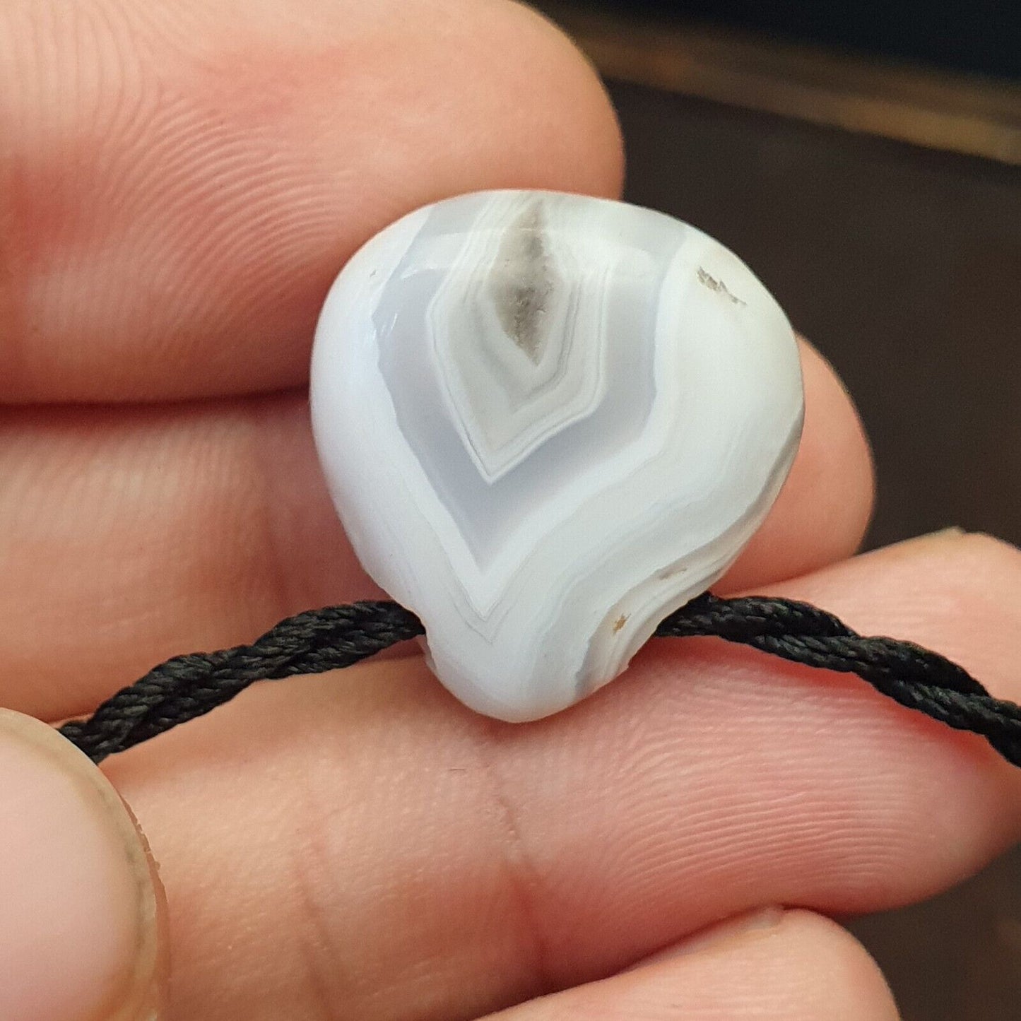 3 Stück antike alte Himalaya-blaue Spitzen-Chalcedon-Achatperlen