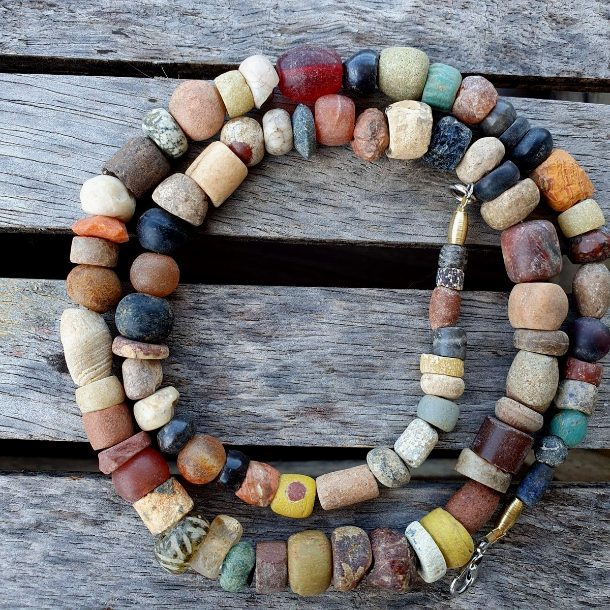 Authentic Ancient Islamic Roman Venetian Era Beads Strand Necklace #GR 223