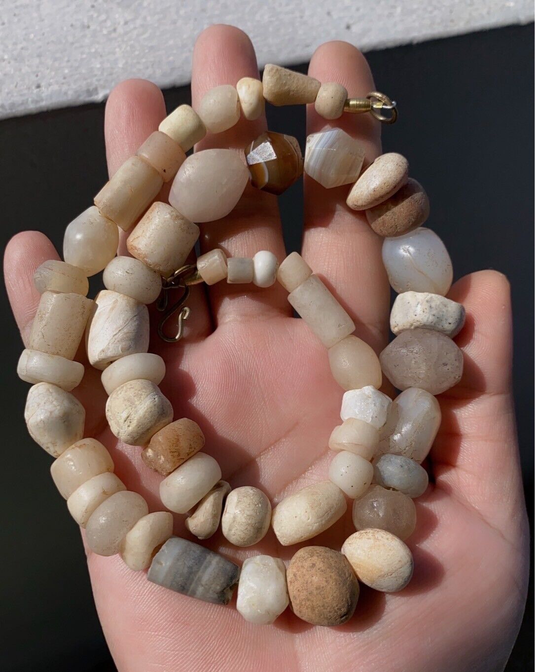 Antique Ancient Roman Era and African Beads Strand Necklace #NC 123