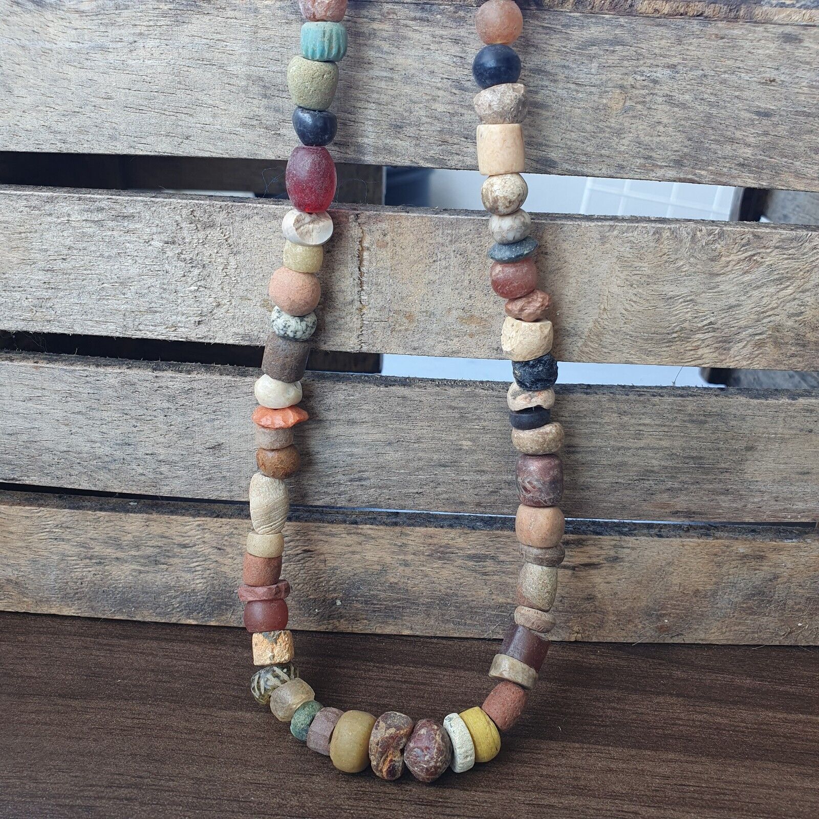 Authentic Ancient Islamic Roman Venetian Era Beads Strand Necklace #GR 223