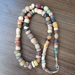 Authentic Ancient Islamic Roman Venetian Era Beads Strand Necklace #GR 223