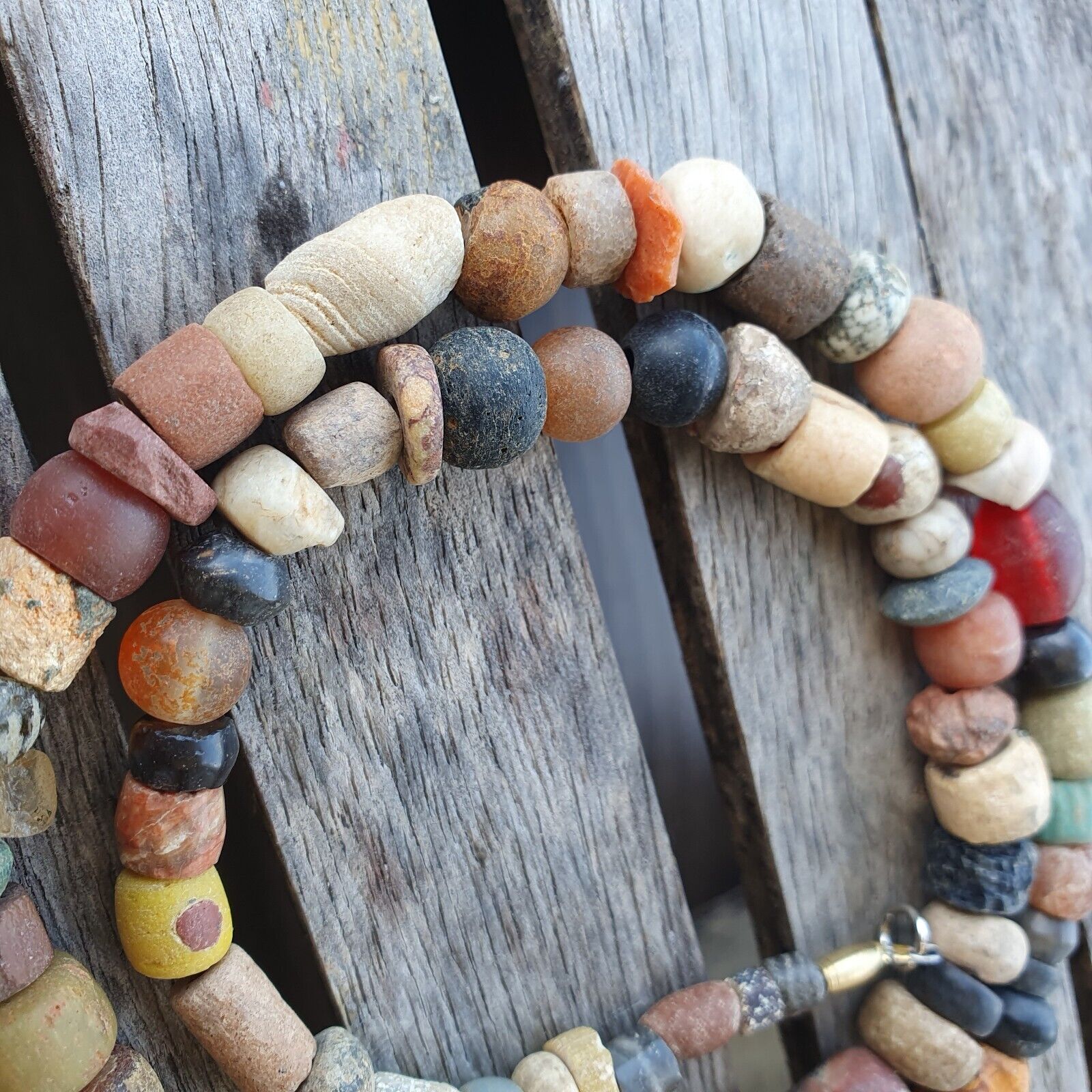 Authentic Ancient Islamic Roman Venetian Era Beads Strand Necklace #GR 223