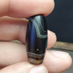 Antique Old Himalayan Indo Tibetan Very Rare Pattern Agate Bead  30mm Amulet