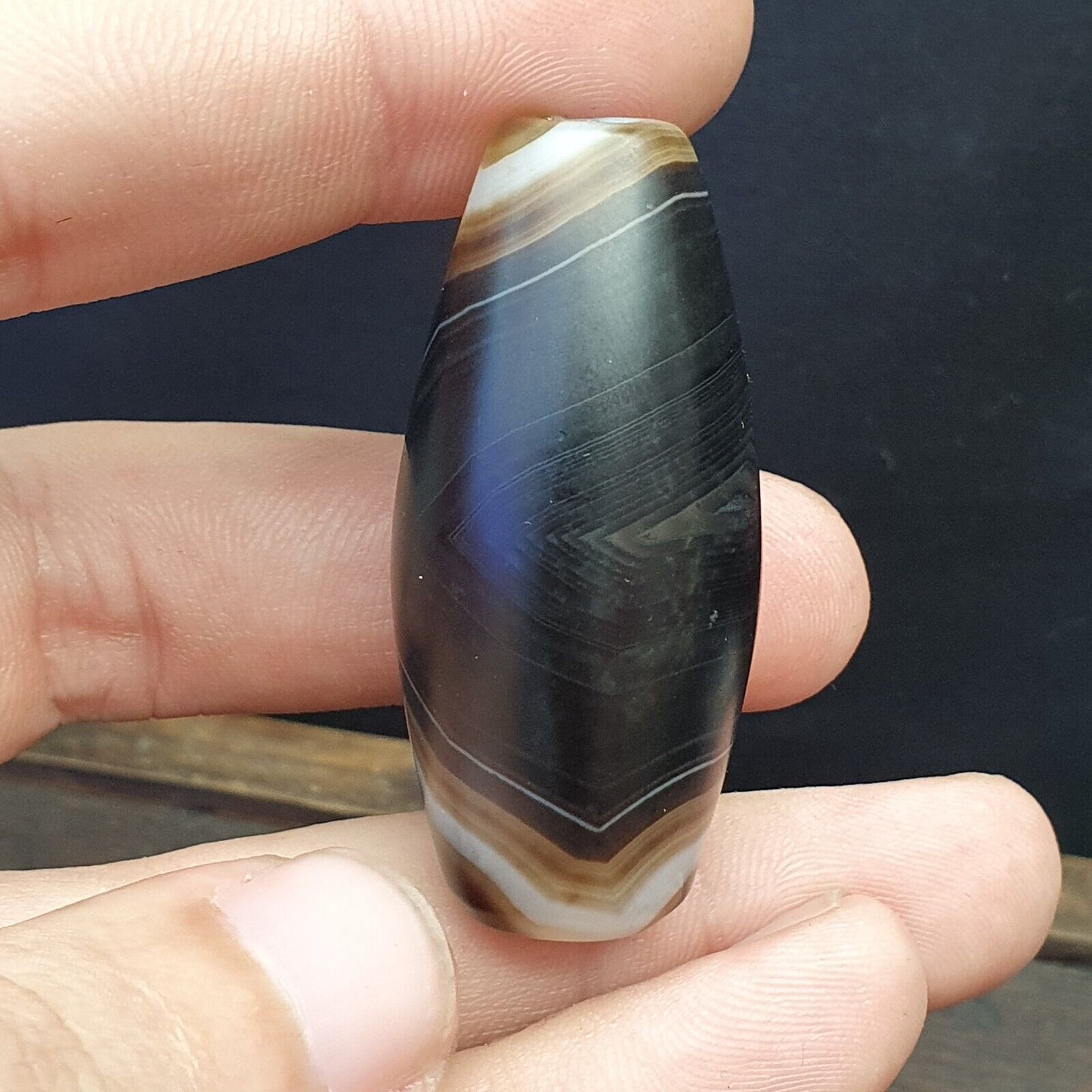 復古舊喜馬拉雅印度西藏非常罕見瑪瑙珠 48 毫米
