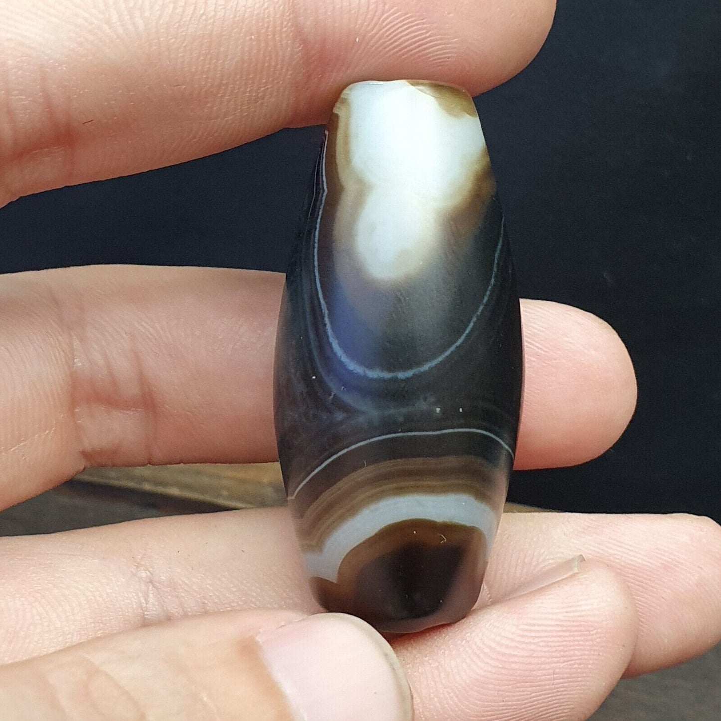 復古舊喜馬拉雅印度西藏非常罕見瑪瑙珠 48 毫米