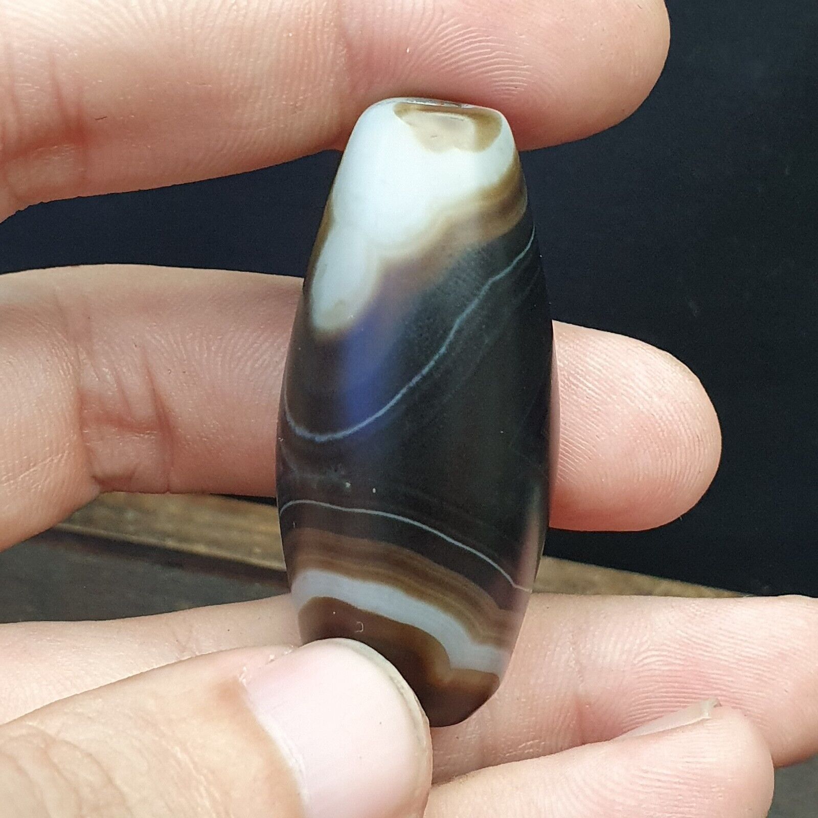 Vintage Old Himalayan Indo Tibetan Very Rare Agate Bead 48mm