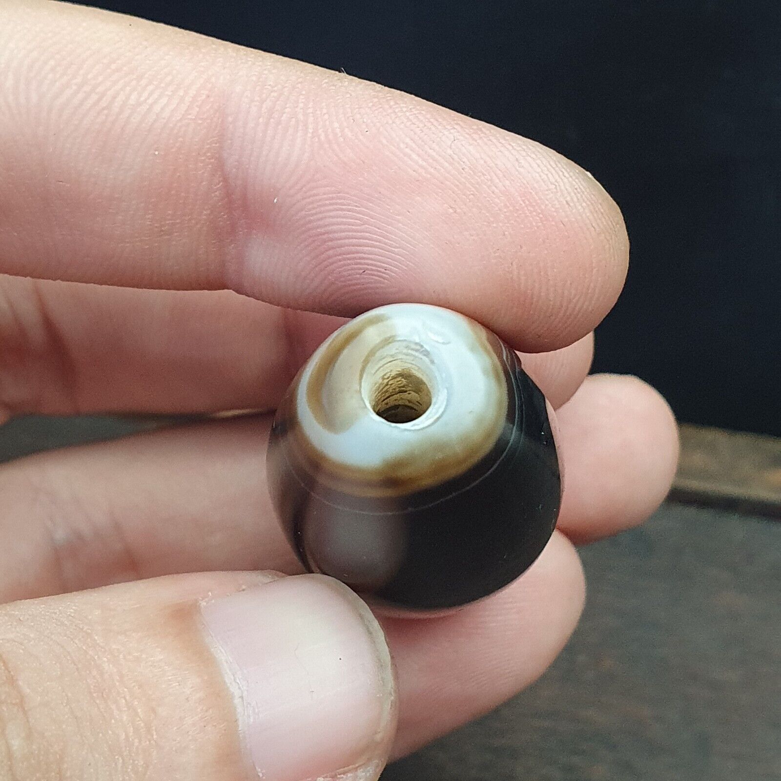 Vintage Old Himalayan Indo Tibetan Very Rare Agate Bead 48mm