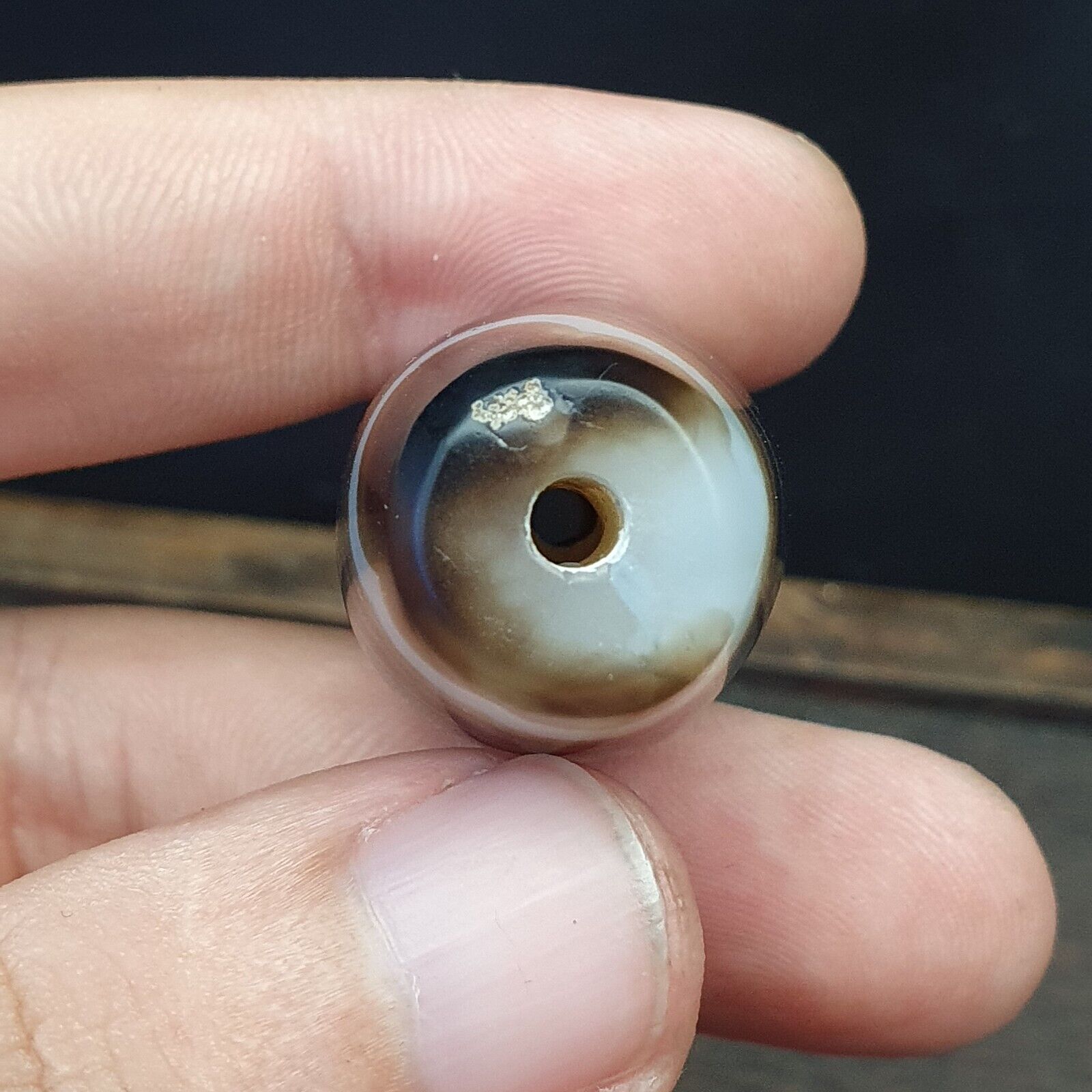 Vintage Old Himalayan Indo Tibetan Very Rare Agate Bead 48mm