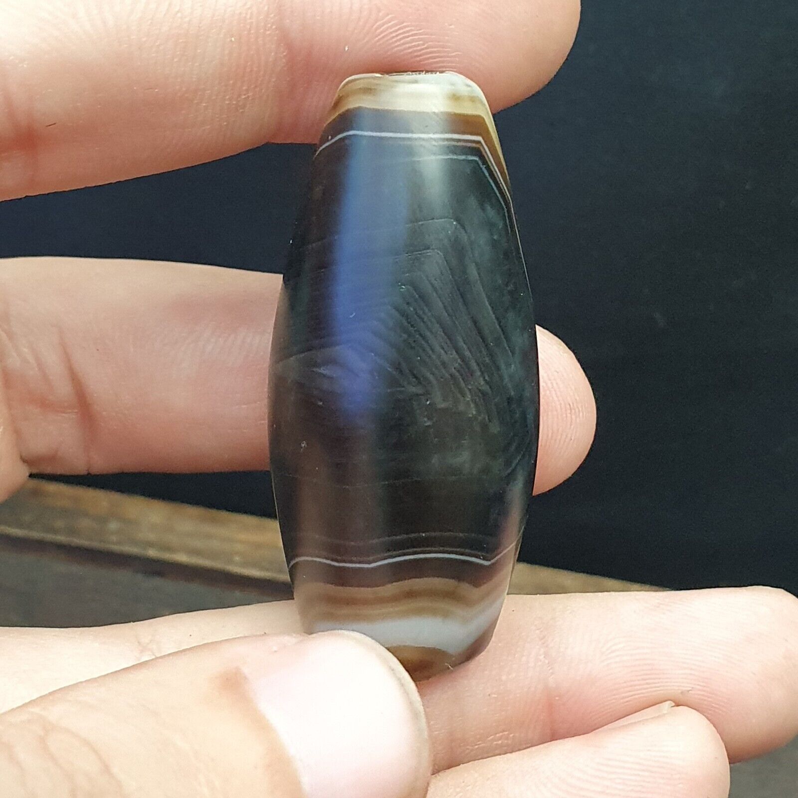 Vintage Old Himalayan Indo Tibetan Very Rare Agate Bead 48mm