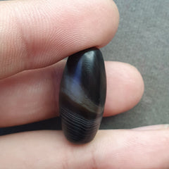 Antique Old Himalayan Indo Tibetan Very Rare Pattern Agate Bead  Amulet