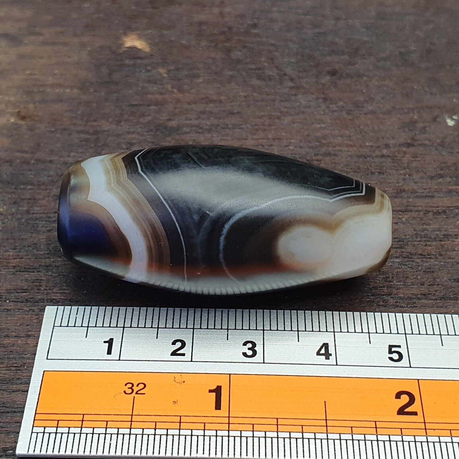 Vintage Old Himalayan Indo Tibetan Very Rare Agate Bead 48mm