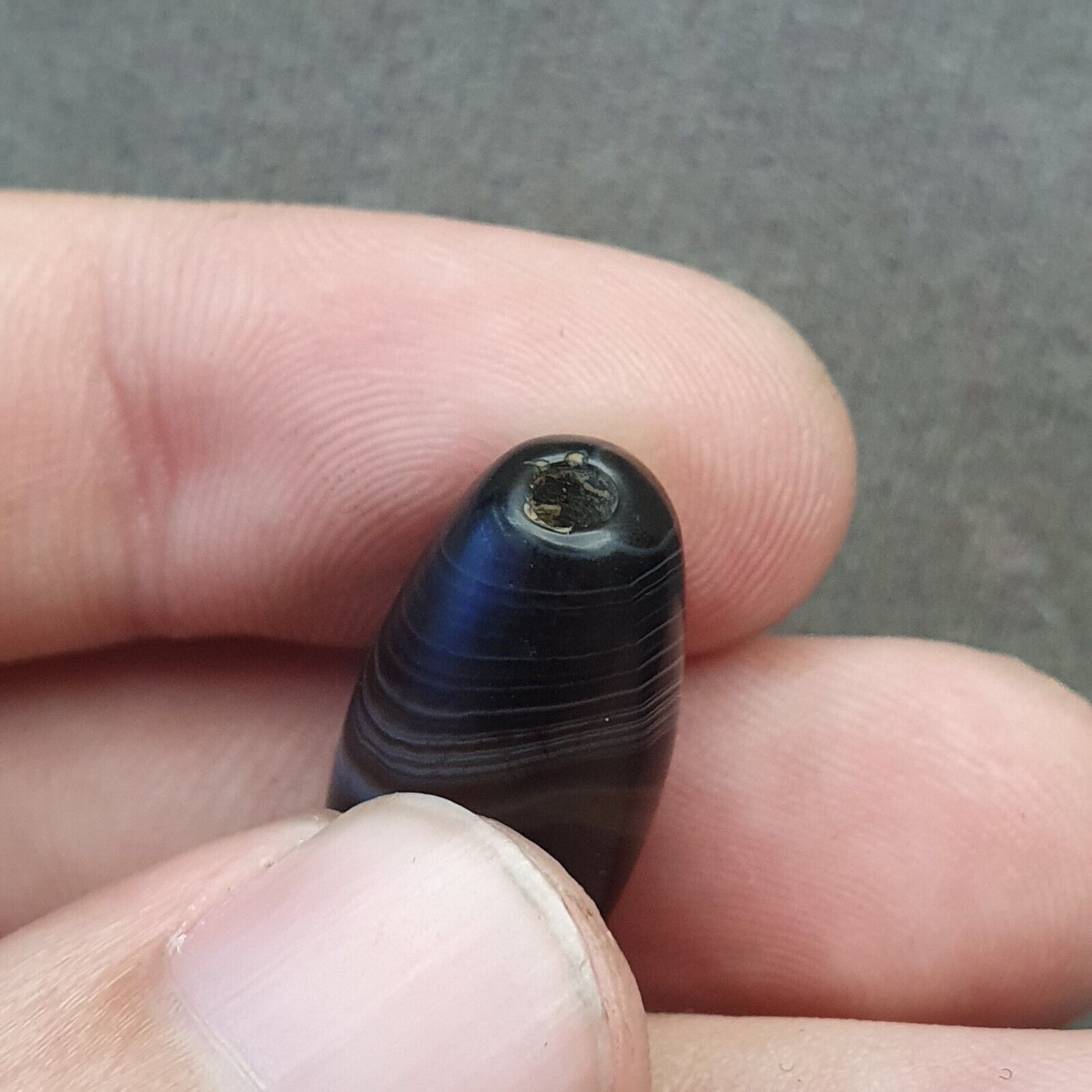 Antique Old Himalayan Indo Tibetan Very Rare Pattern Agate Bead  Amulet