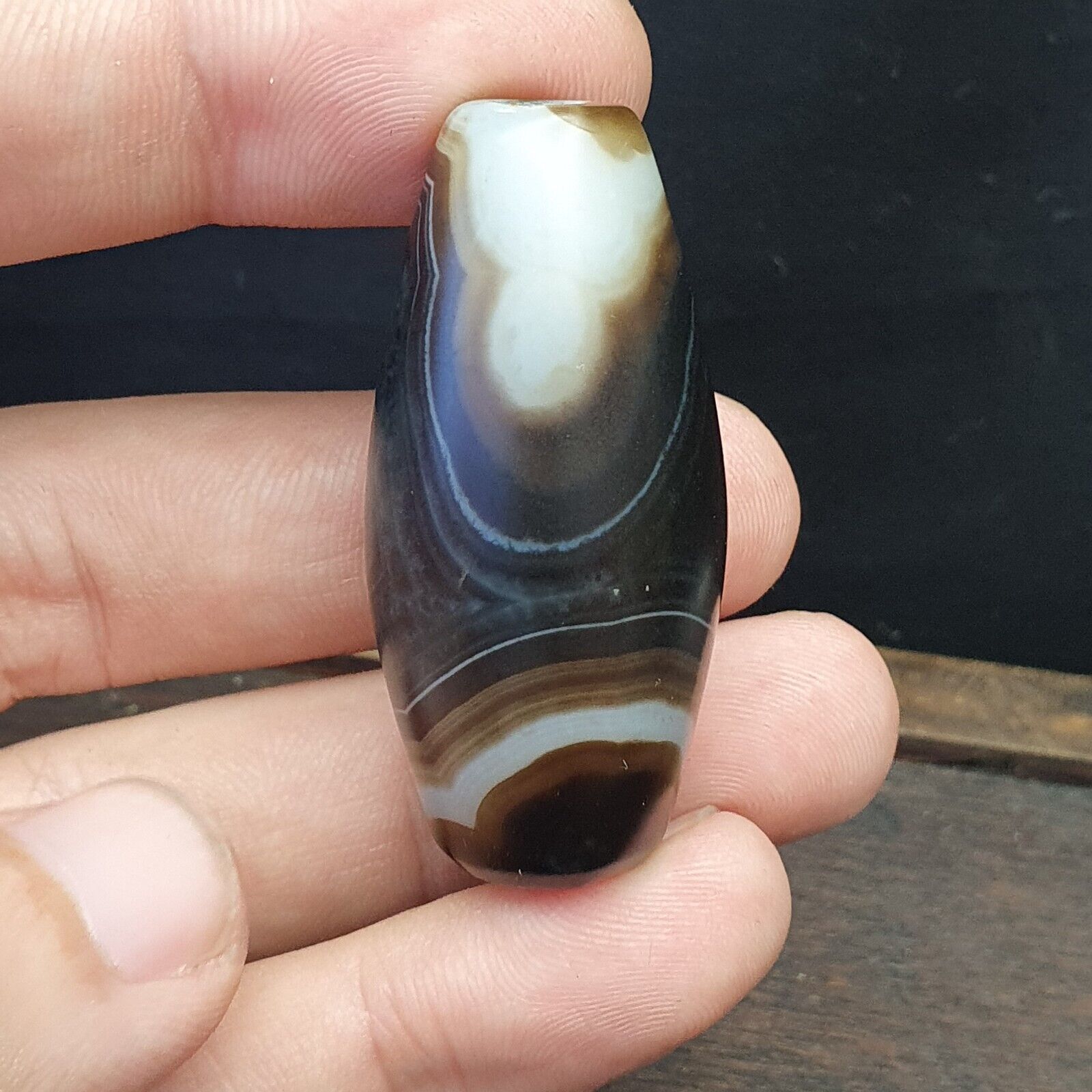Vintage Old Himalayan Indo Tibetan Very Rare Agate Bead 48mm