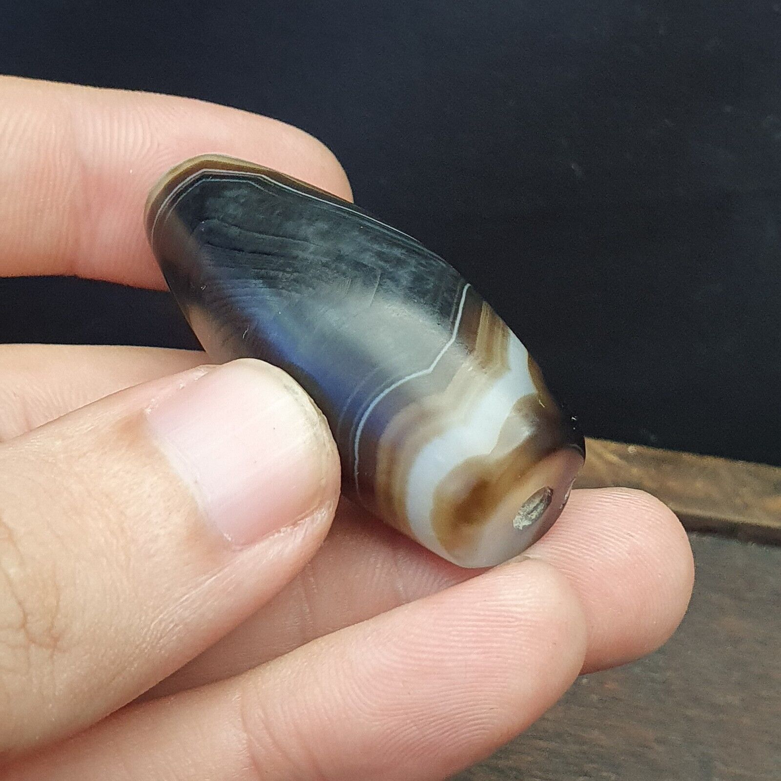 Vintage Old Himalayan Indo Tibetan Very Rare Agate Bead 48mm