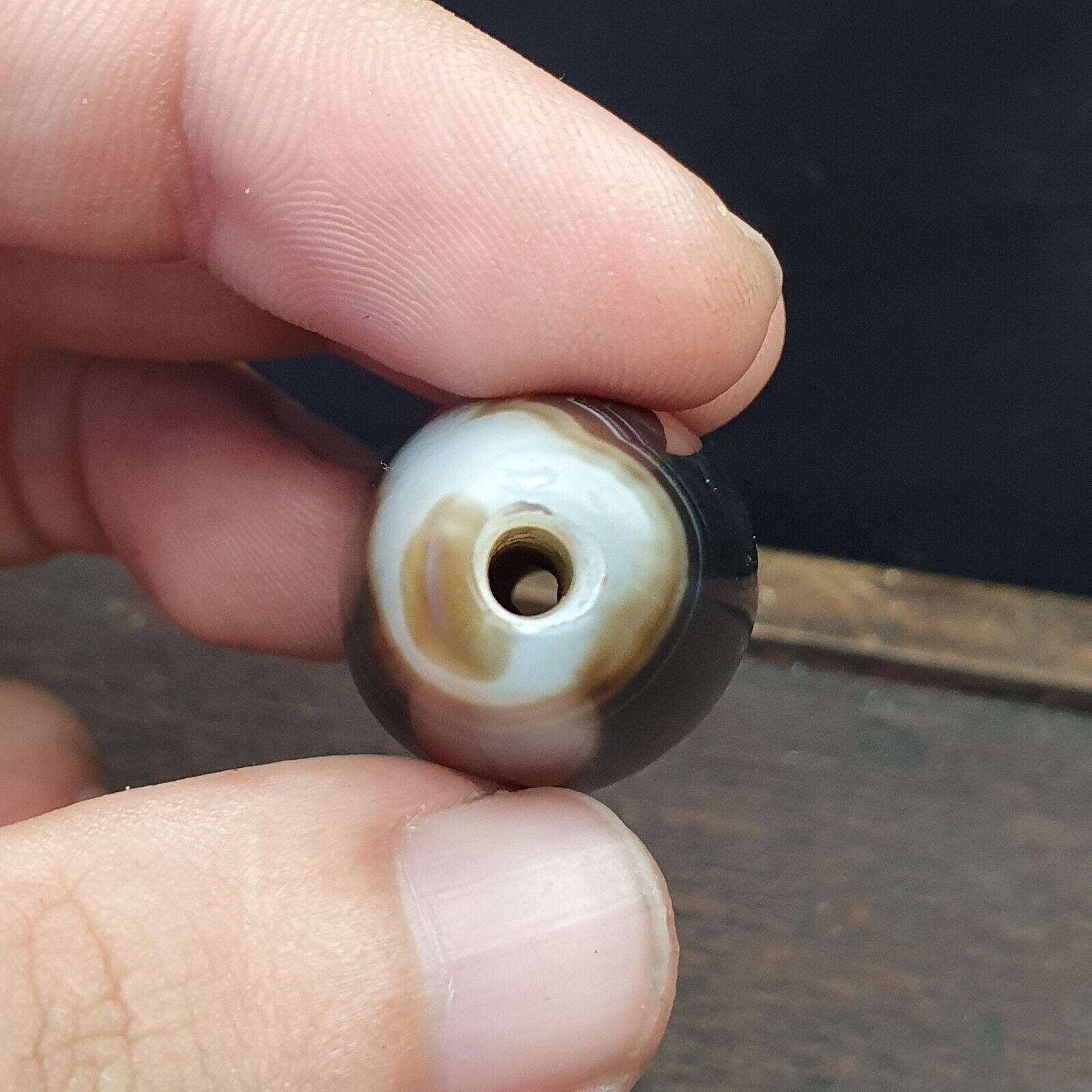 Vintage Old Himalayan Indo Tibetan Very Rare Agate Bead 48mm