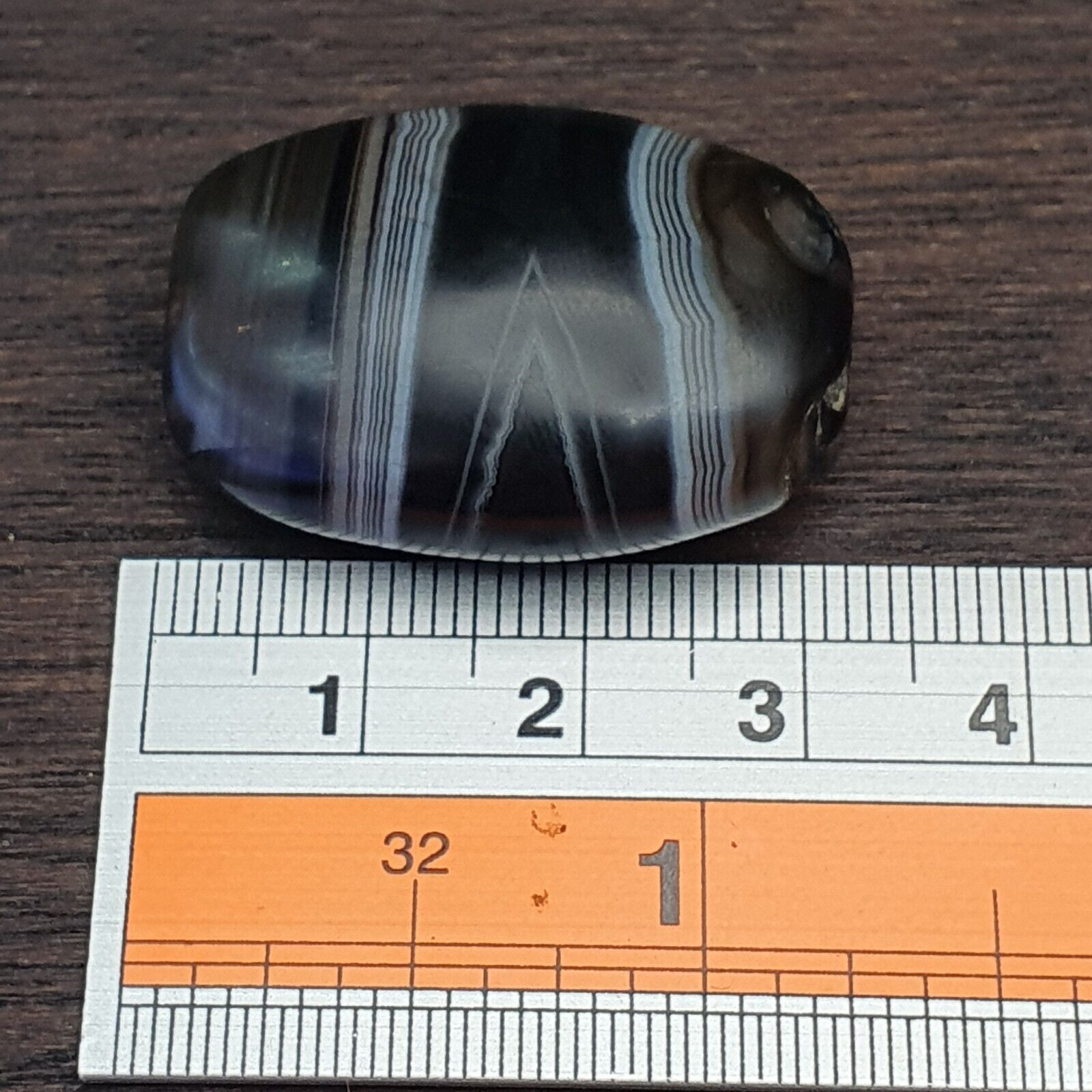 Antique Old Himalayan Indo Tibetan Very Rare Pattern Agate Bead Amulet