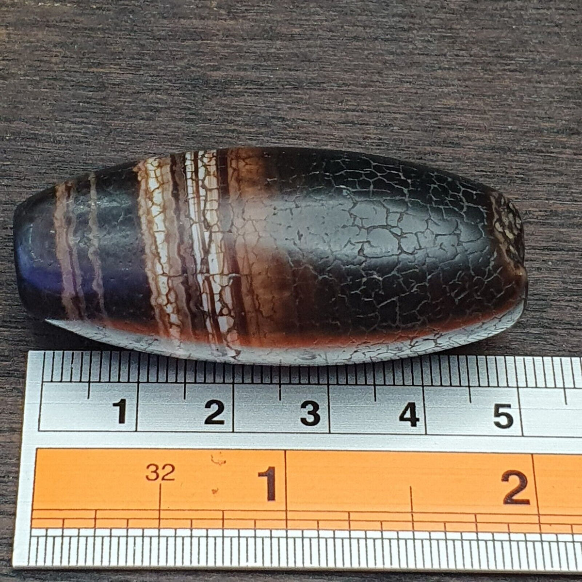 Antique Ancient Old Himalayan Indo Tibetan Very Rare Agate Bead 49mm