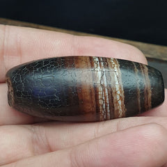 Antique Ancient Old Himalayan Indo Tibetan Very Rare Agate Bead 49mm