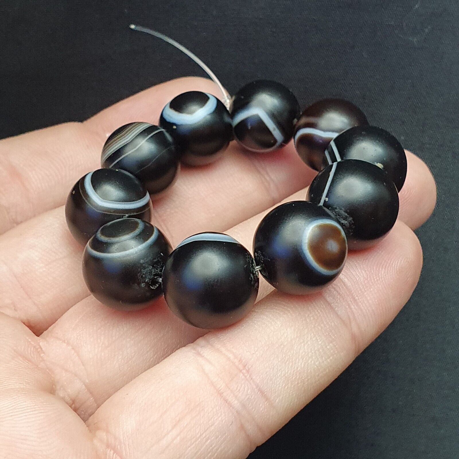 Beads Lot Of VINTAGE Tibetan EYE BEADS Indo Himalayan