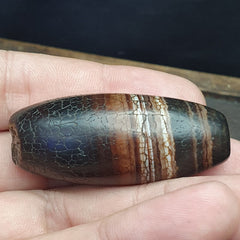 Antique Ancient Old Himalayan Indo Tibetan Very Rare Agate Bead 49mm