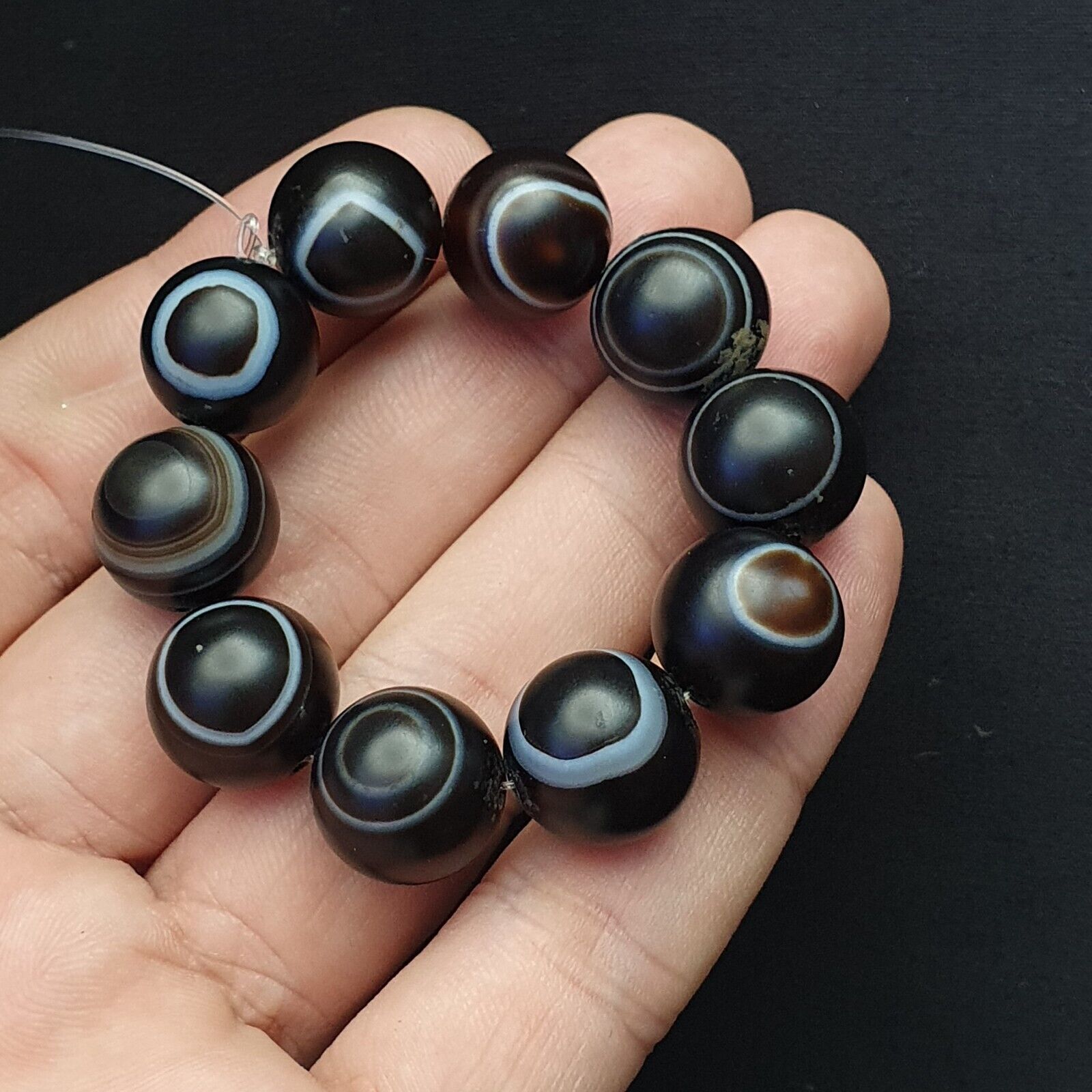 Beads Lot Of VINTAGE Tibetan EYE BEADS Indo Himalayan