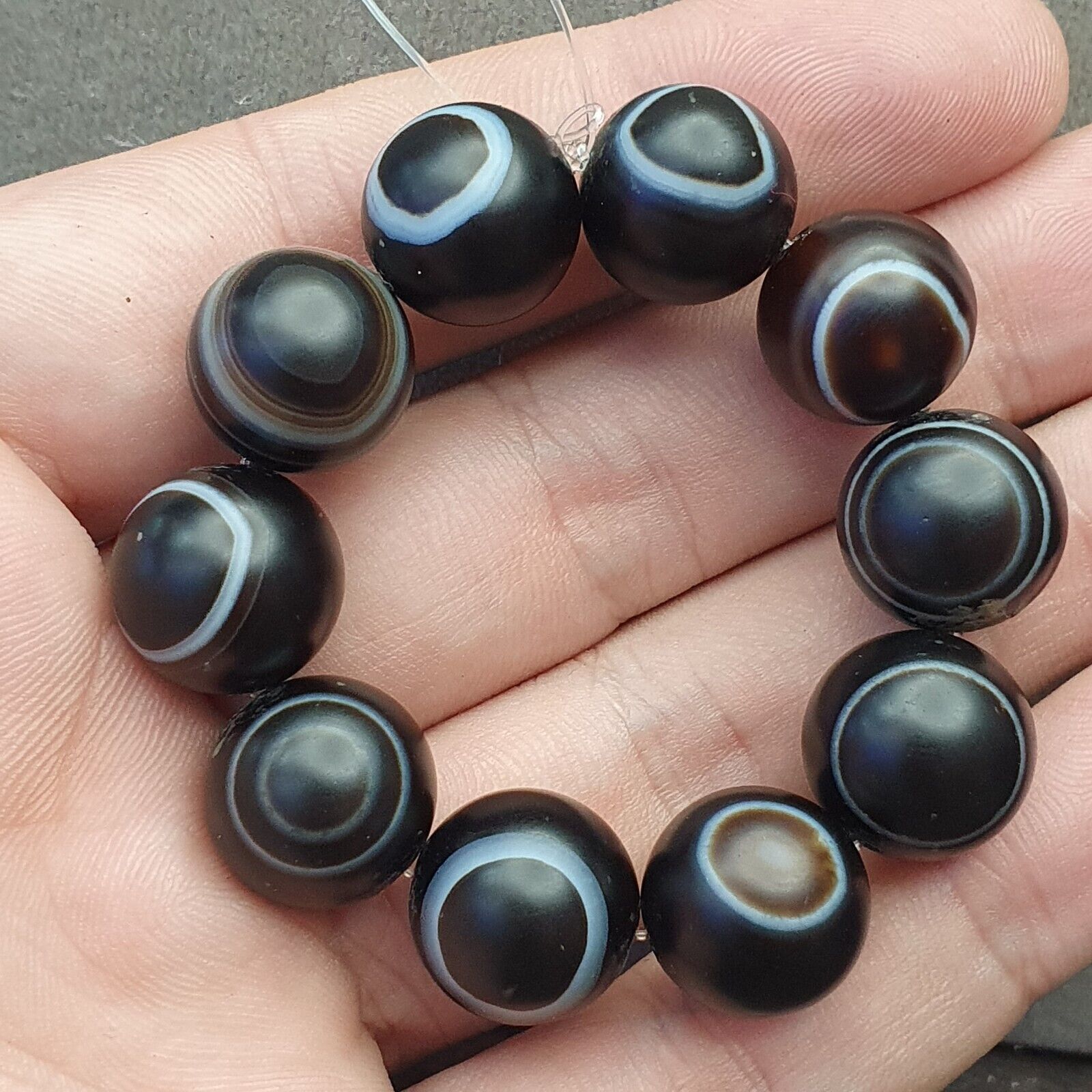 Beads Lot Of VINTAGE Tibetan EYE BEADS Indo Himalayan