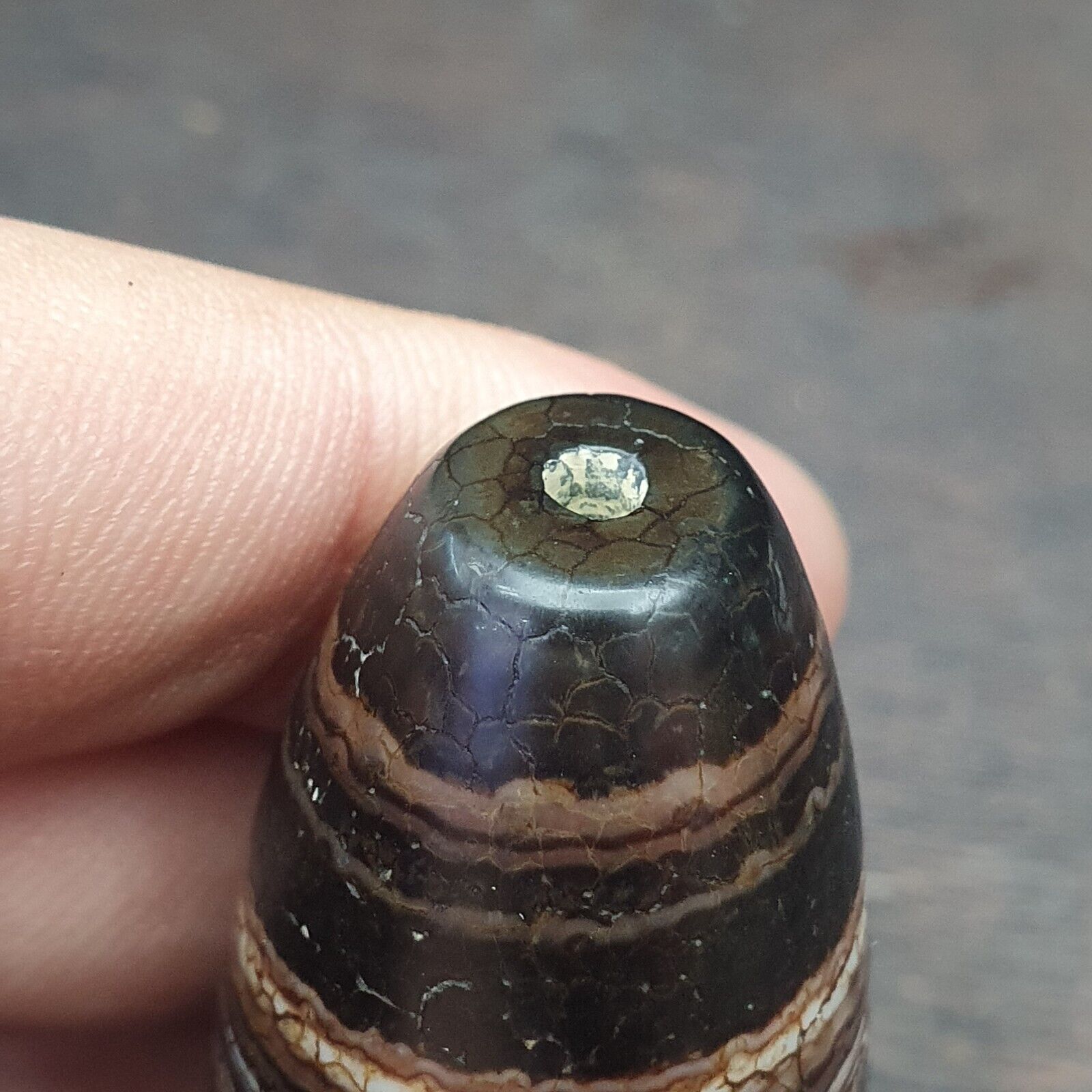 Antique Ancient Old Himalayan Indo Tibetan Very Rare Agate Bead 49mm