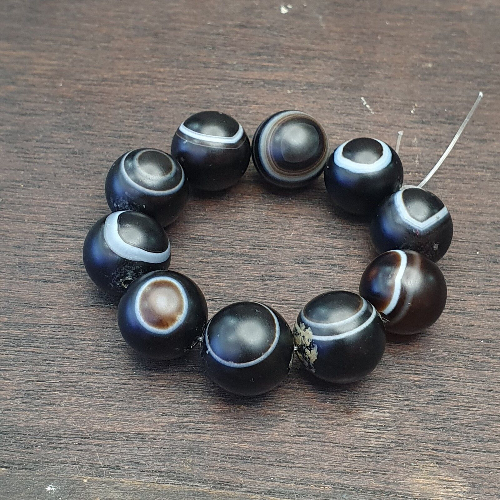 Beads Lot Of VINTAGE Tibetan EYE BEADS Indo Himalayan