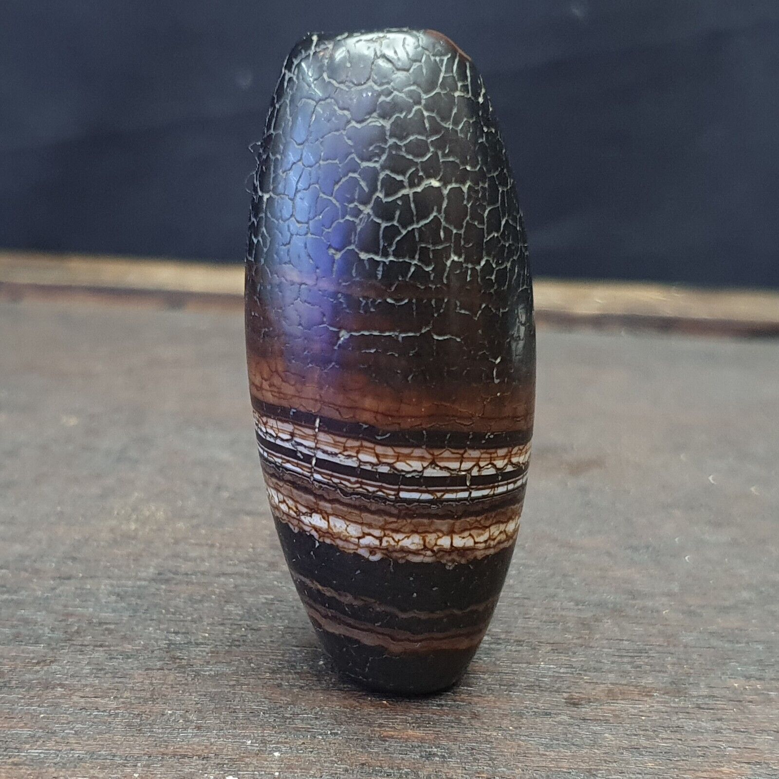 Antique Ancient Old Himalayan Indo Tibetan Very Rare Agate Bead 49mm