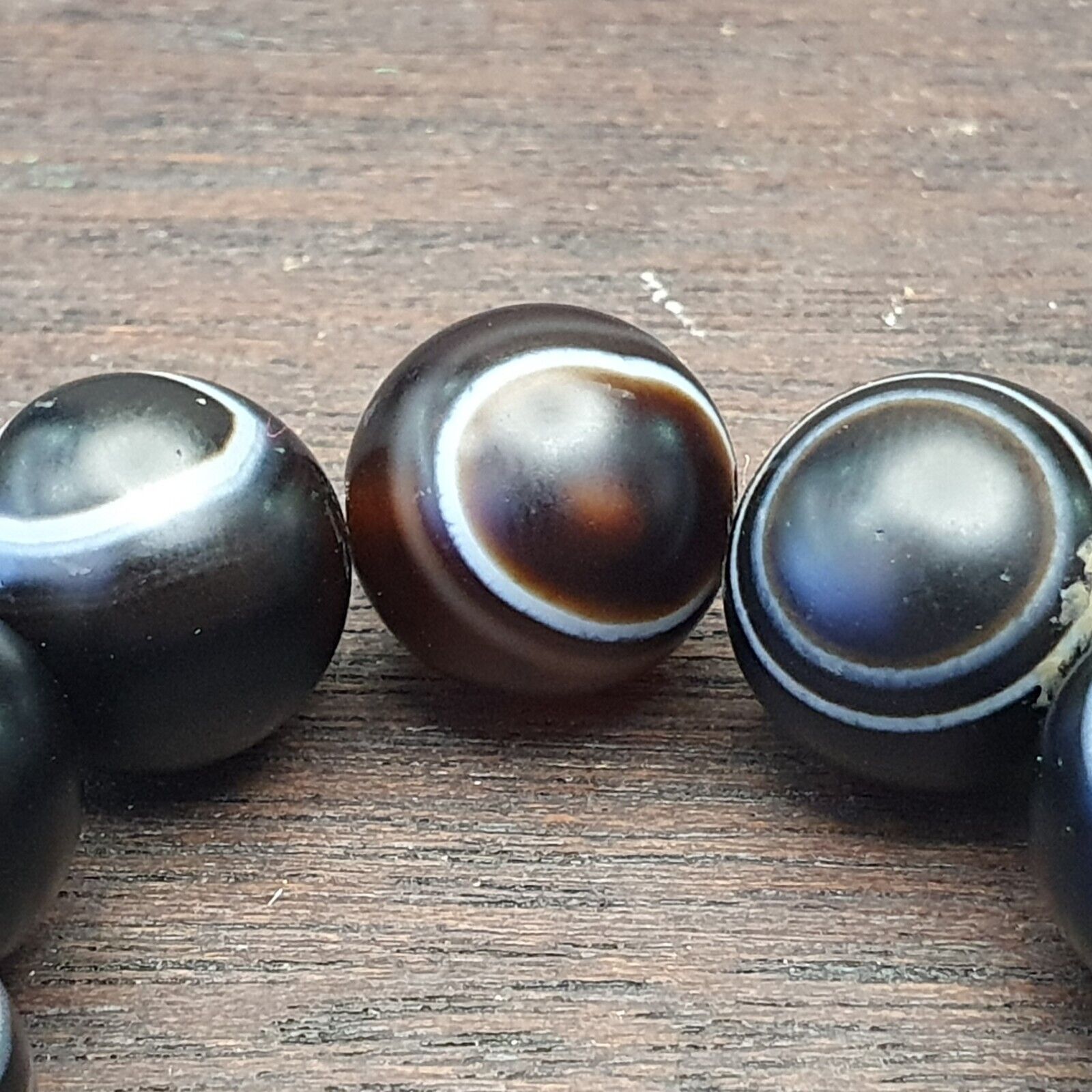 Beads Lot Of VINTAGE Tibetan EYE BEADS Indo Himalayan