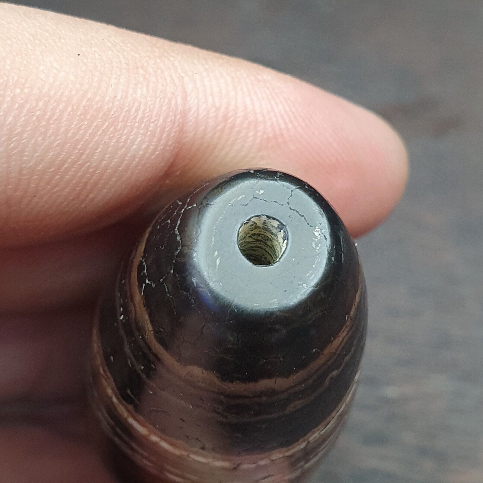 Antique Ancient Old Himalayan Indo Tibetan Very Rare Agate Bead 49mm