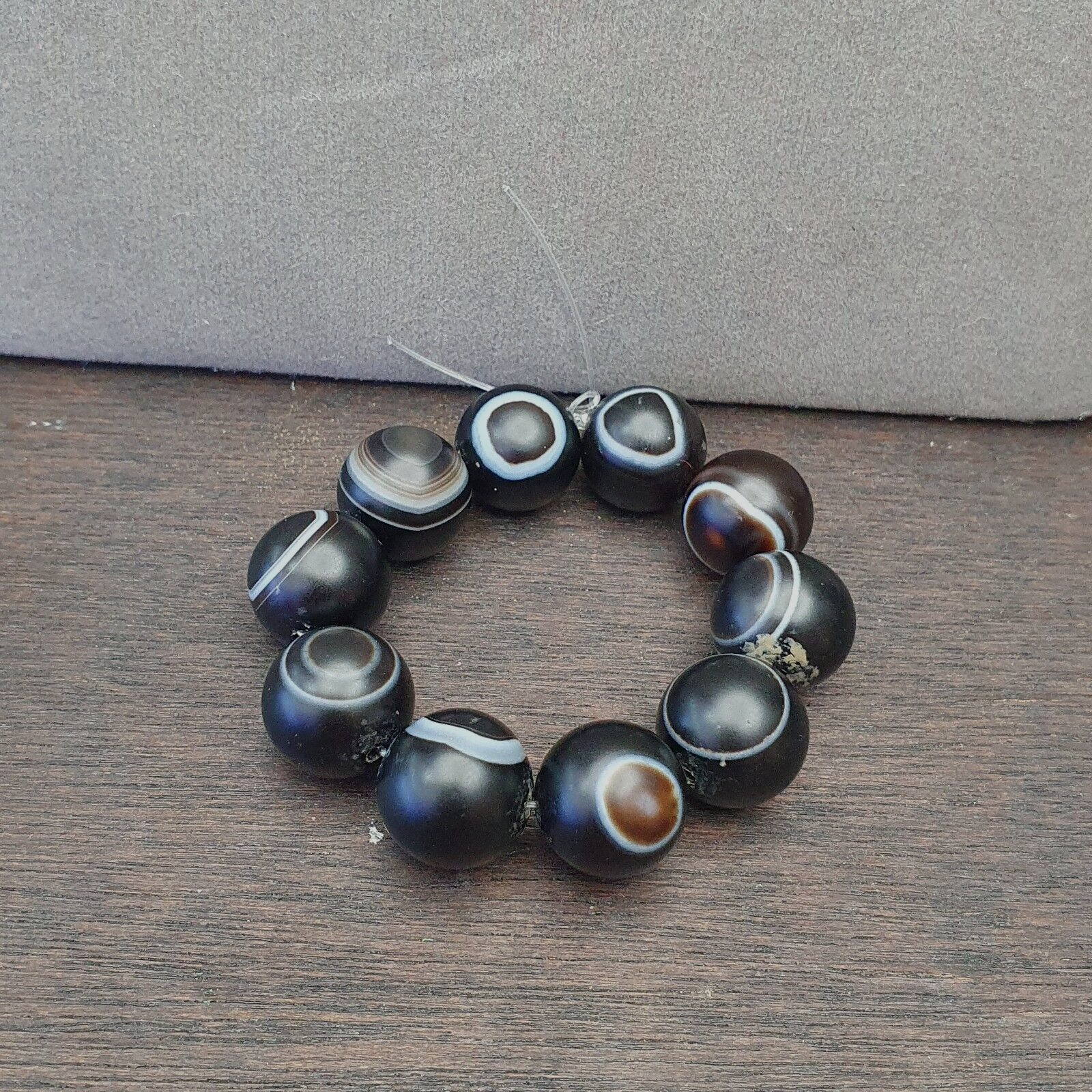 Beads Lot Of VINTAGE Tibetan EYE BEADS Indo Himalayan