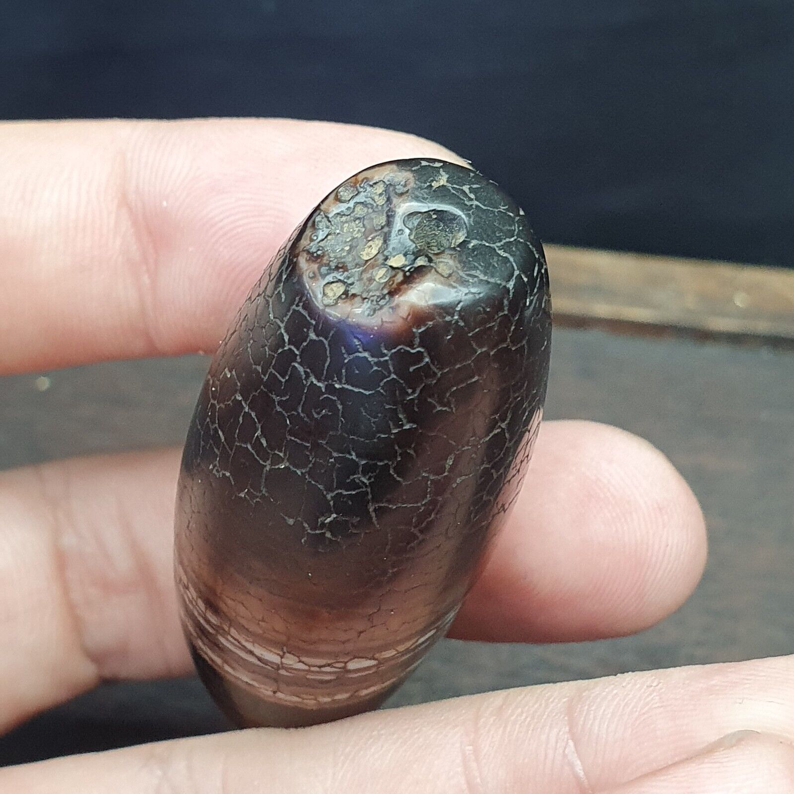 Antique Ancient Old Himalayan Indo Tibetan Very Rare Agate Bead 49mm