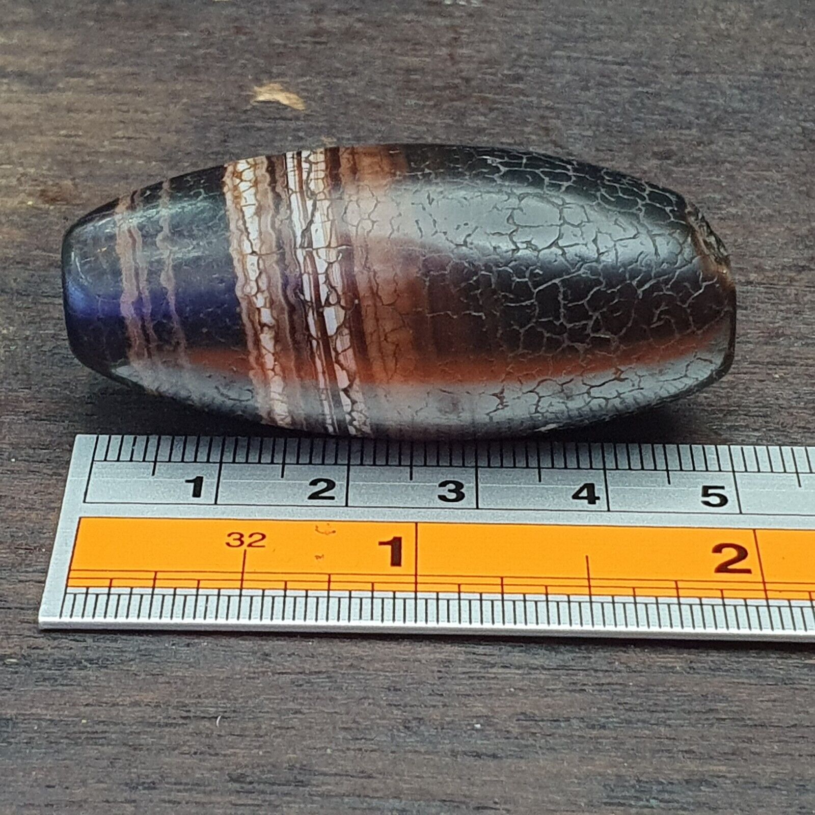 Antique Ancient Old Himalayan Indo Tibetan Very Rare Agate Bead 49mm
