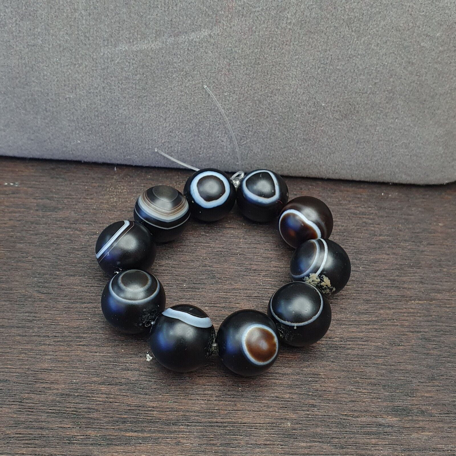 Beads Lot Of VINTAGE Tibetan EYE BEADS Indo Himalayan