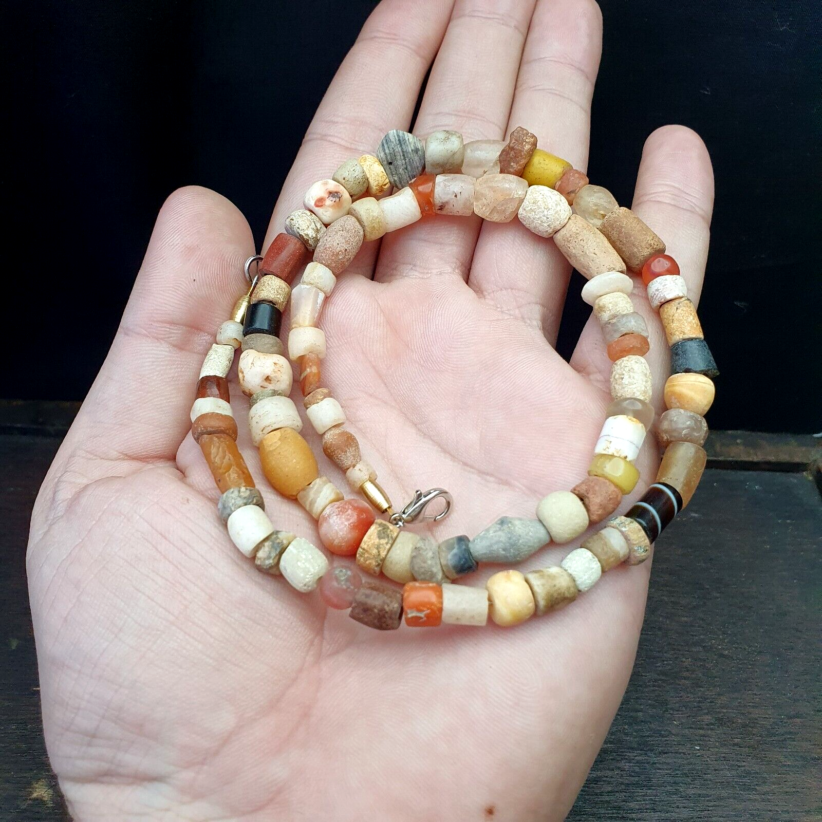 Authentic Ancient Islamic Roman Venetian Era Beads Strand Necklace #LC-NC-12