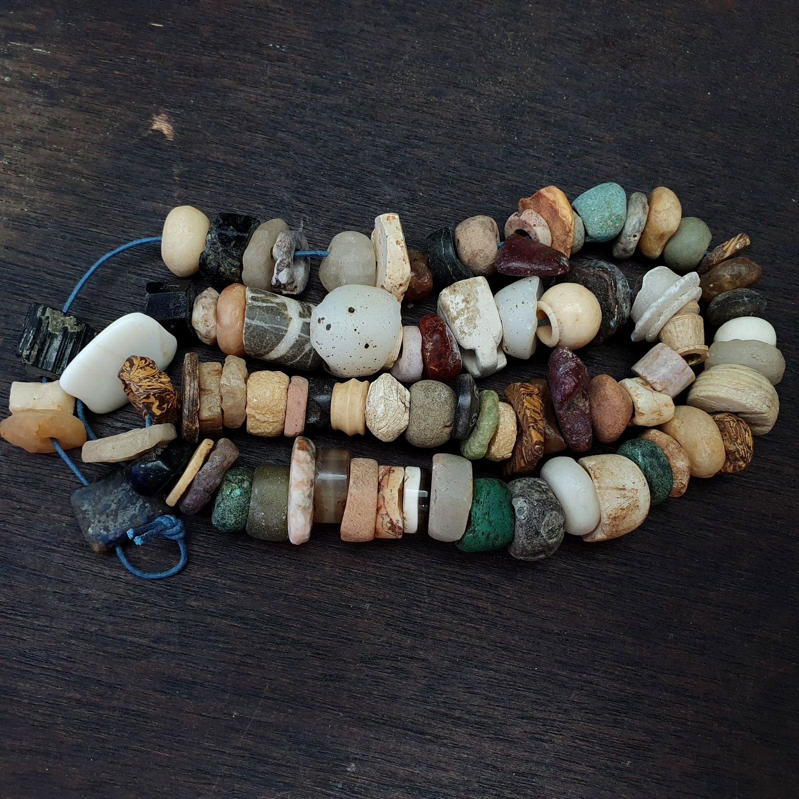 Authentic Ancient Islamic Roman Venetian Era Beads Strand Necklace #KV-KV-21