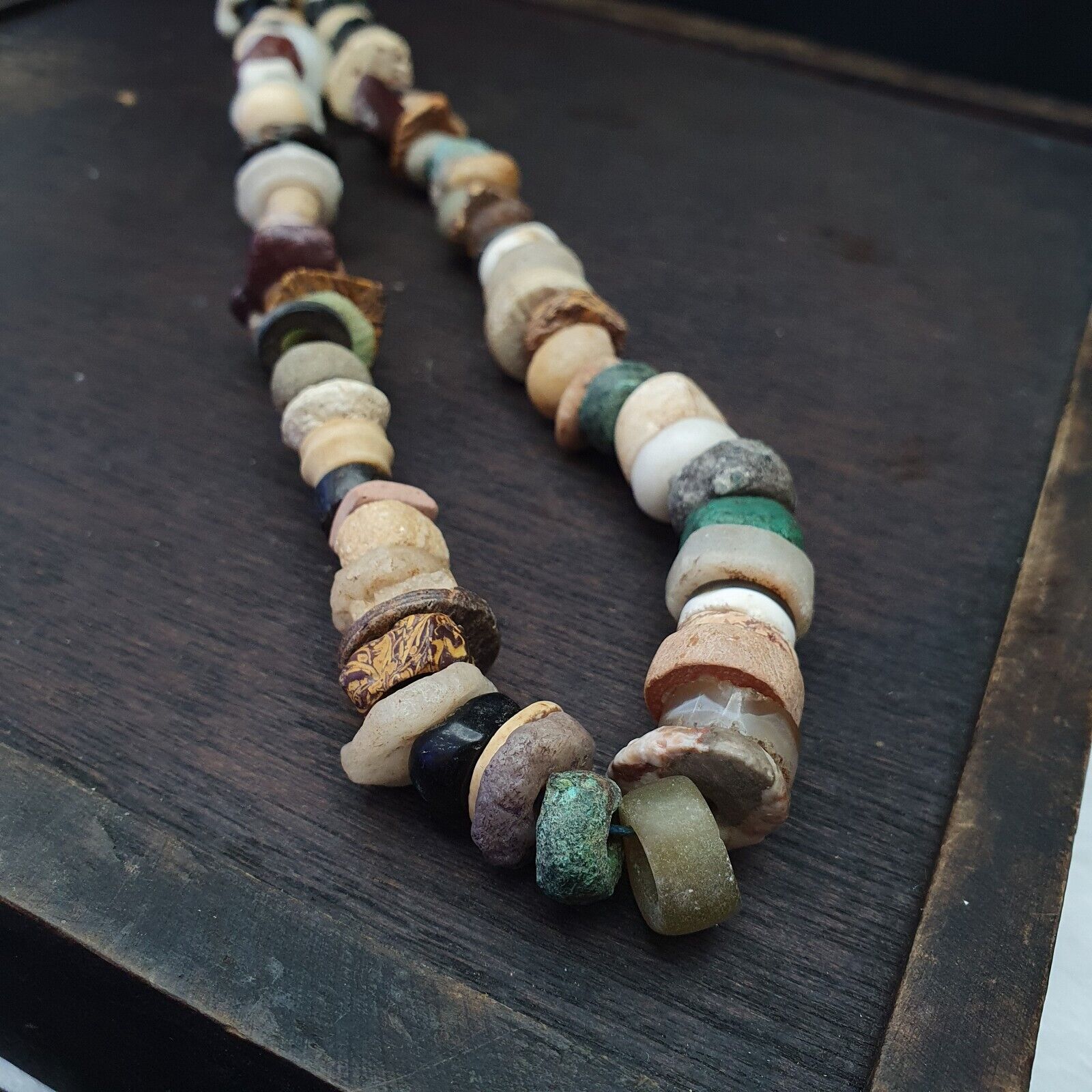 Authentic Ancient Islamic Roman Venetian Era Beads Strand Necklace #KV-KV-21