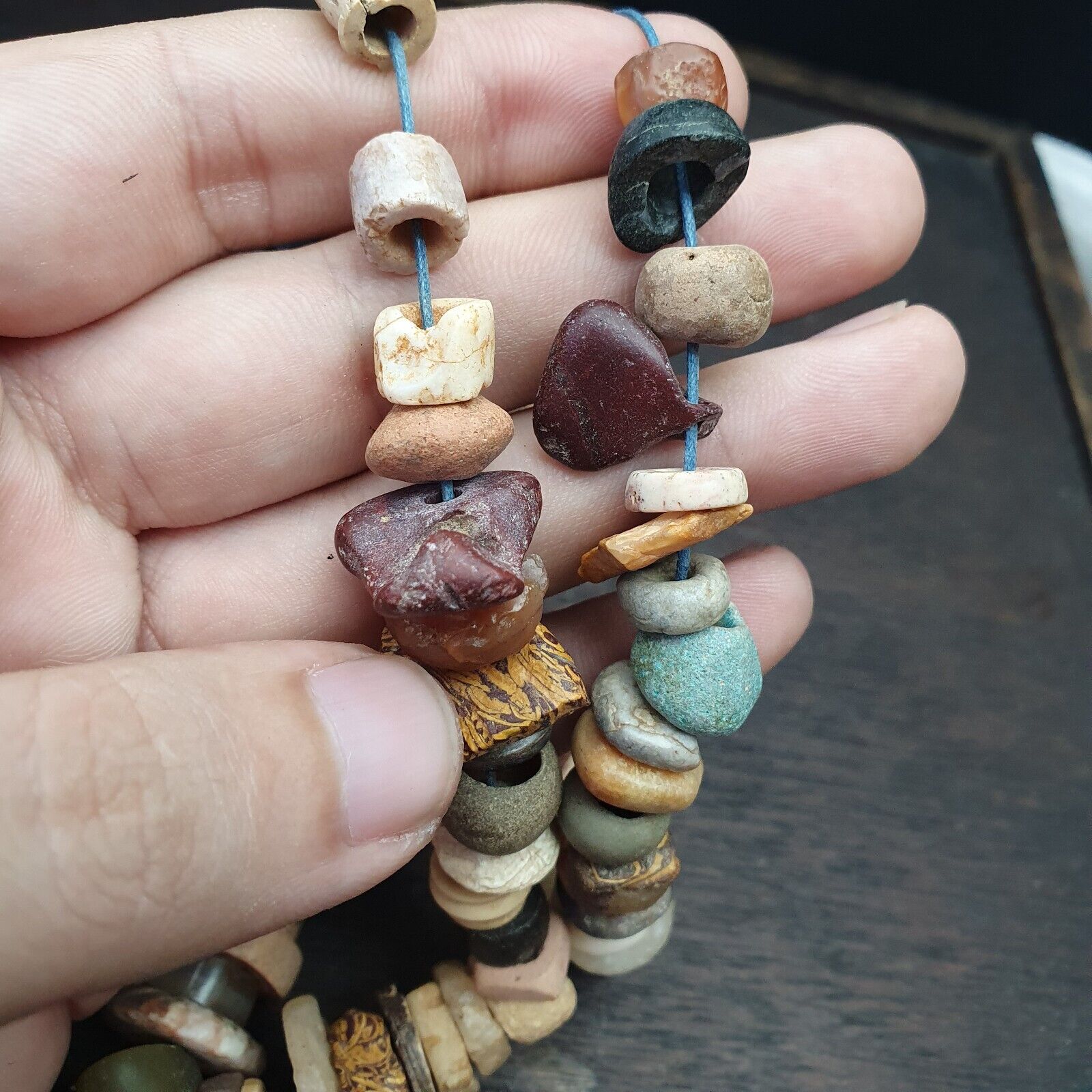 Authentic Ancient Islamic Roman Venetian Era Beads Strand Necklace #KV-KV-21