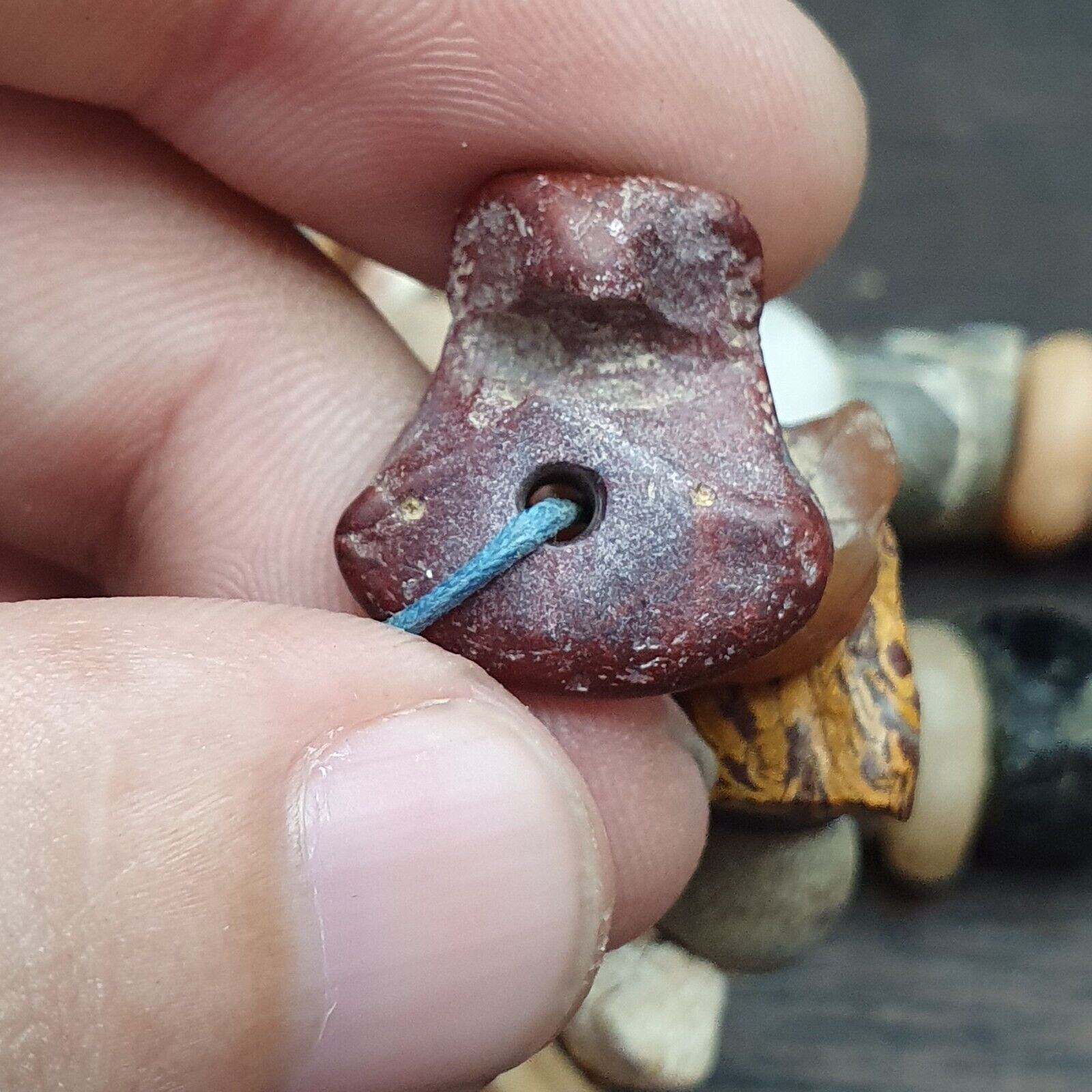 Authentic Ancient Islamic Roman Venetian Era Beads Strand Necklace #KV-KV-21