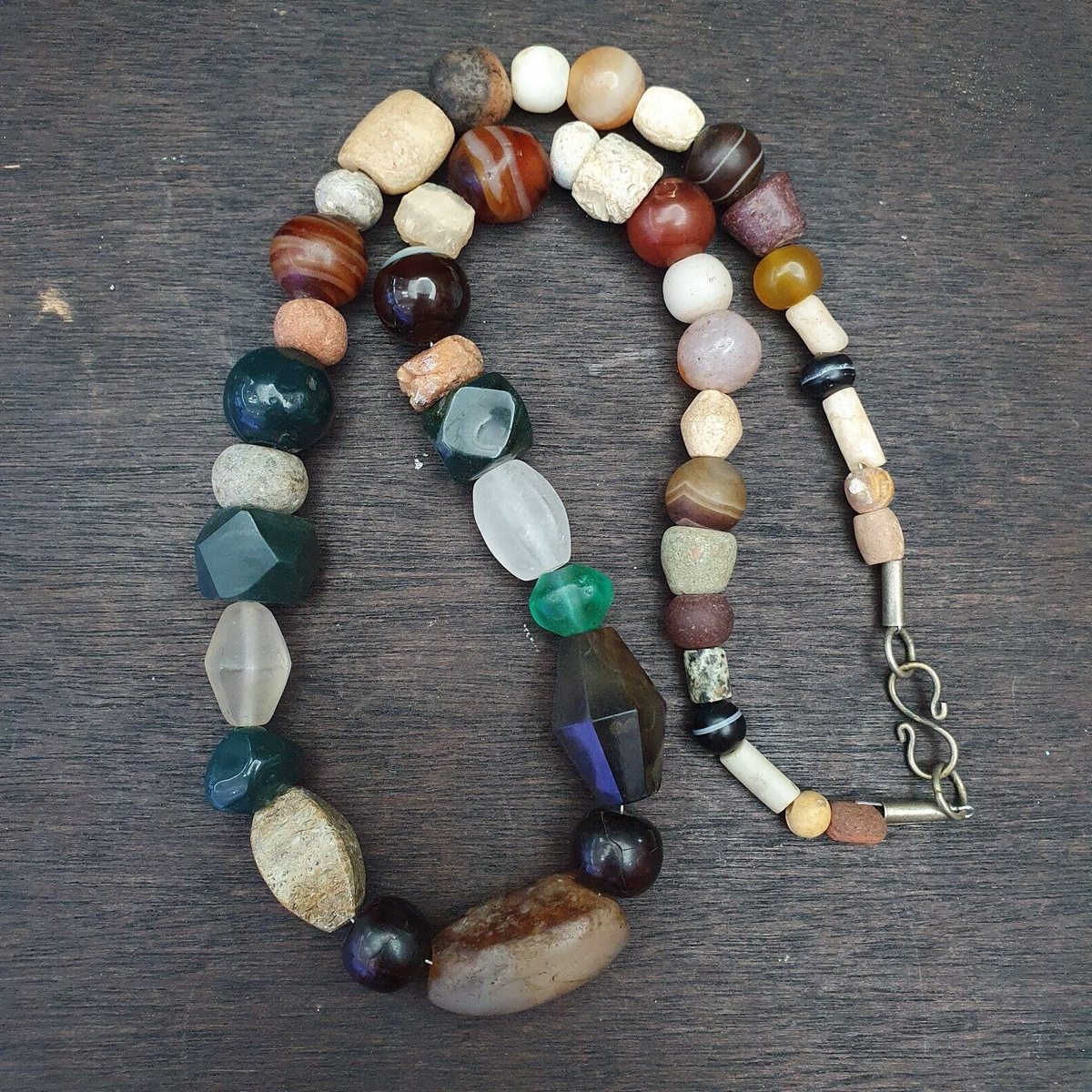 Antique Ancient Himalayan and African Beads Strand Necklace #NC 130