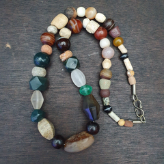 Antique Ancient Himalayan and African Beads Strand Necklace #NC 130